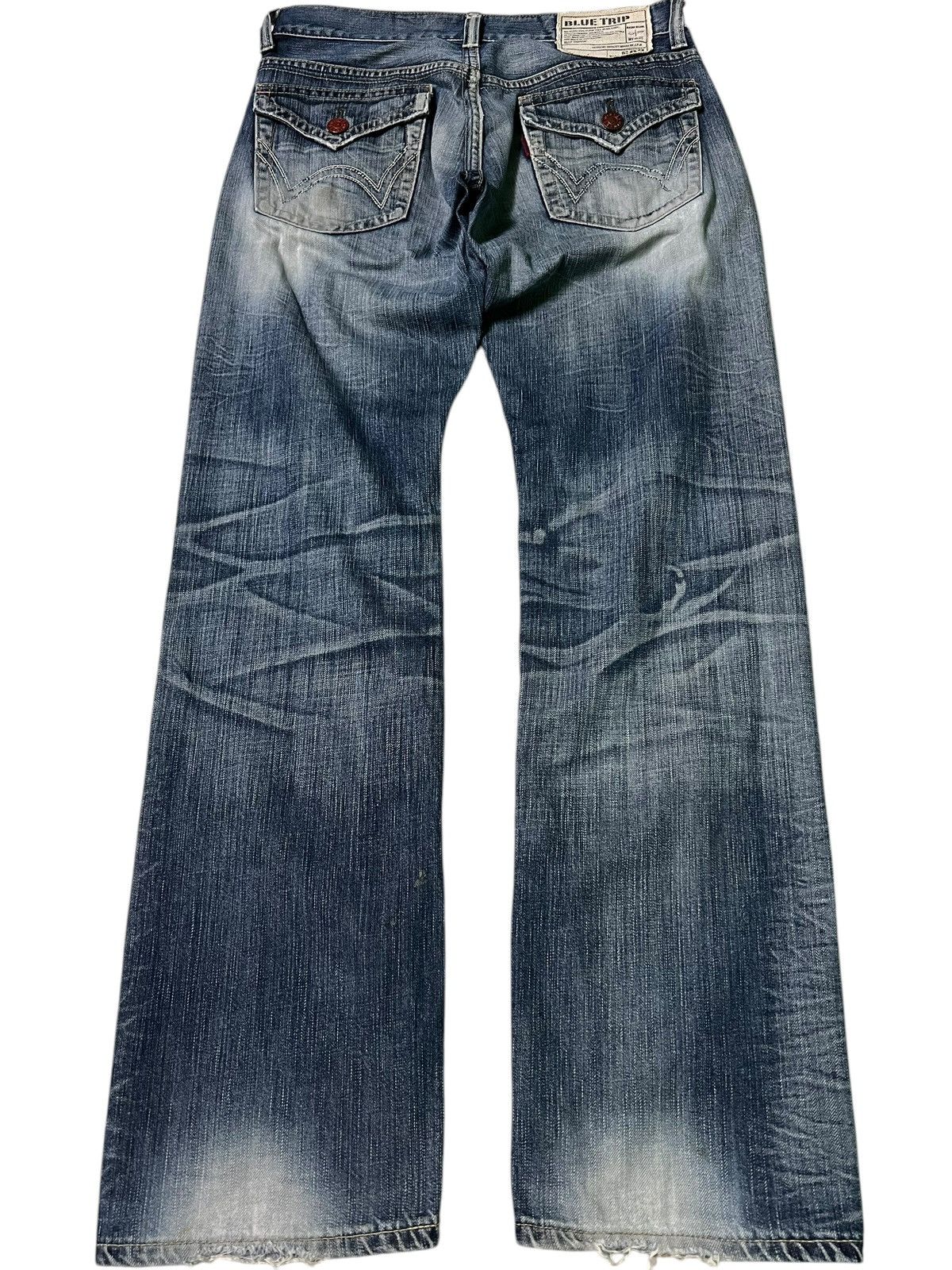 Edwin × If Six Was Nine × Japanese Brand VINTAGE EDWIN 503 BLUE TRIP DISTRESS JEAN Size US 31 - 2 Thumbnail
