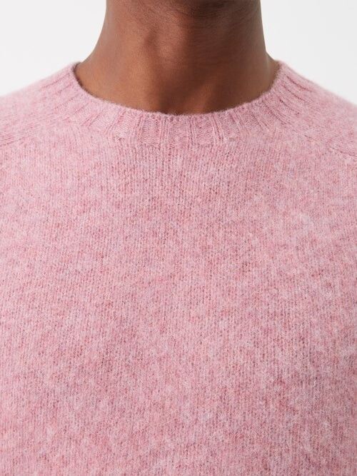 Jil Sander o1y1124 Cool Crew-Neck Wool Sweater in Pink Size US M / EU 48-50 / 2 - 3 Thumbnail