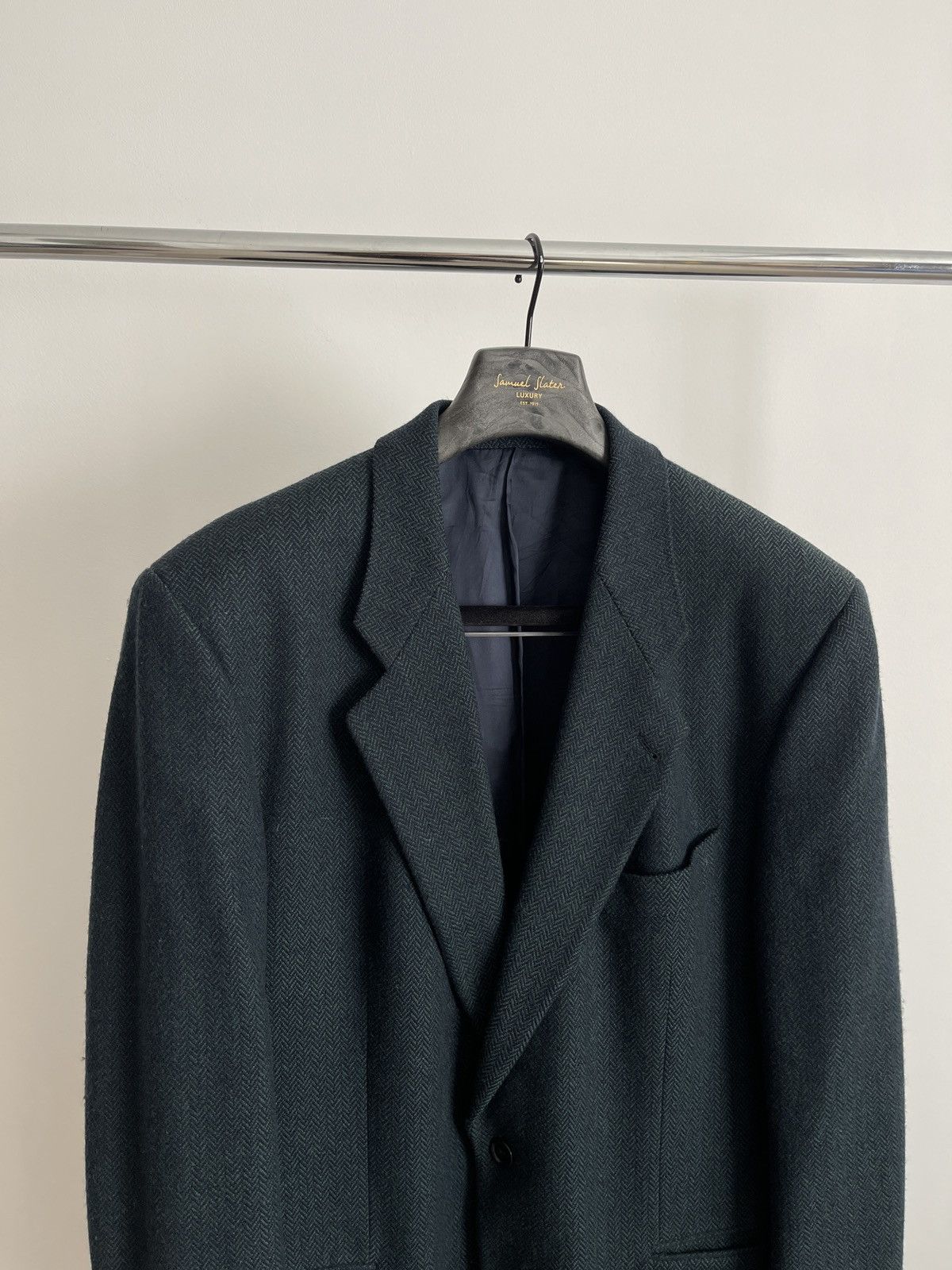 Strellson Vintage dark green wool blazer classic jacket sport coat Size 44R - 2 Thumbnail
