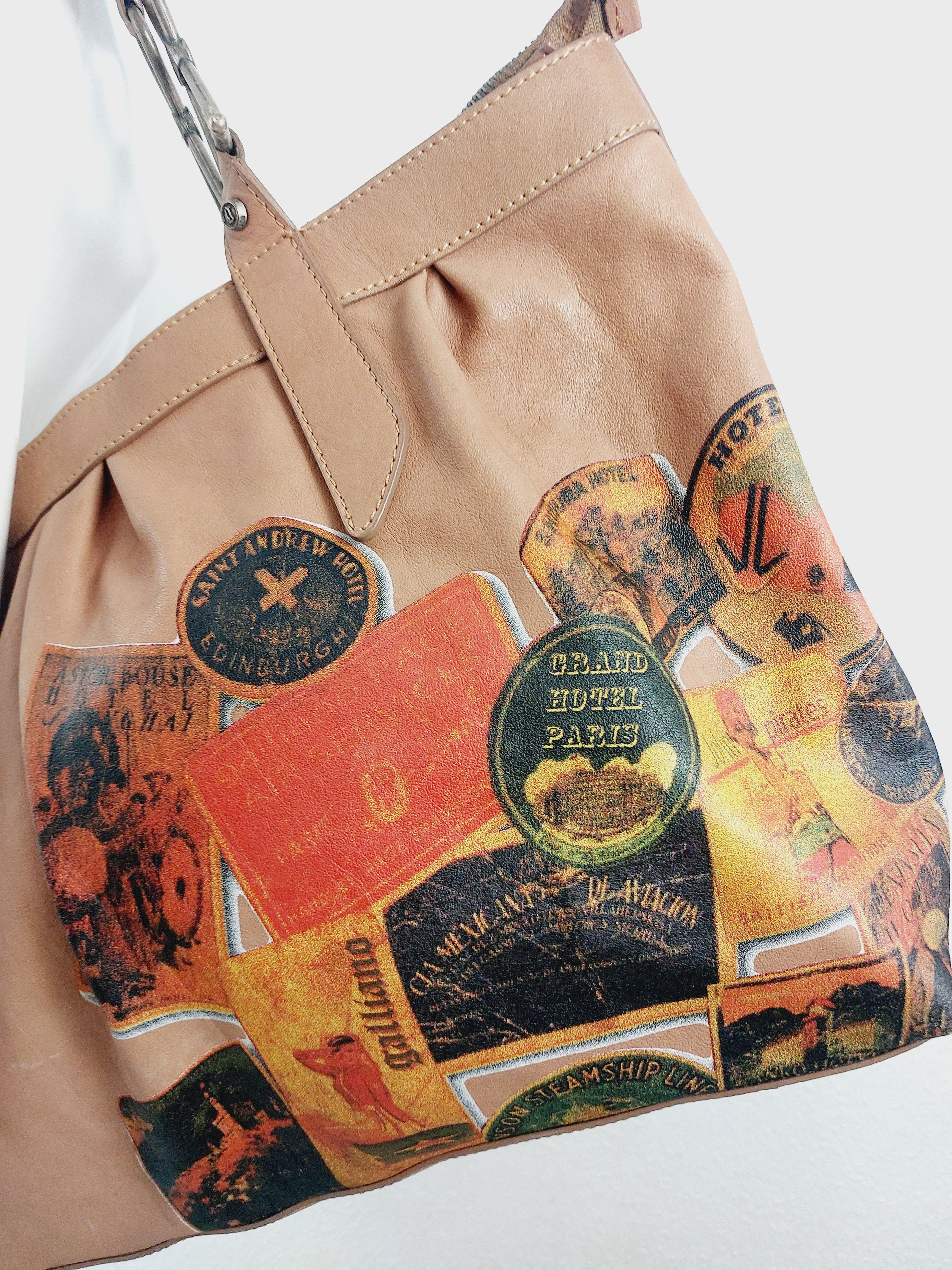 John Galliano John Galliano Newspaper Gazette Stamp Leather Shoulder Bag Size ONE SIZE - 4 Thumbnail