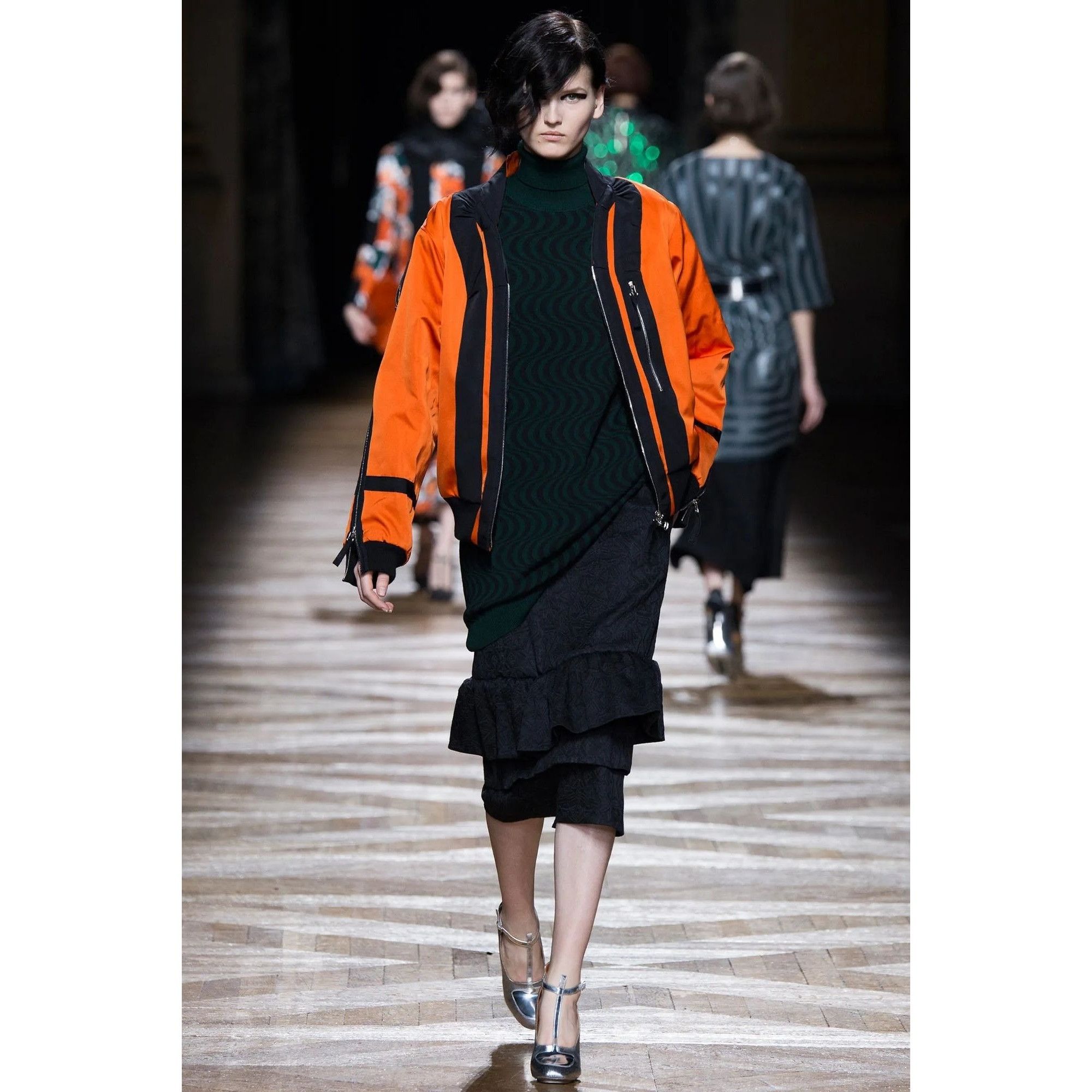 Dries Van Noten Fall/Winter 2014 Orange Back-Zip Bomber Jacket Size S / US 4 / IT 40 - 1 Thumbnail