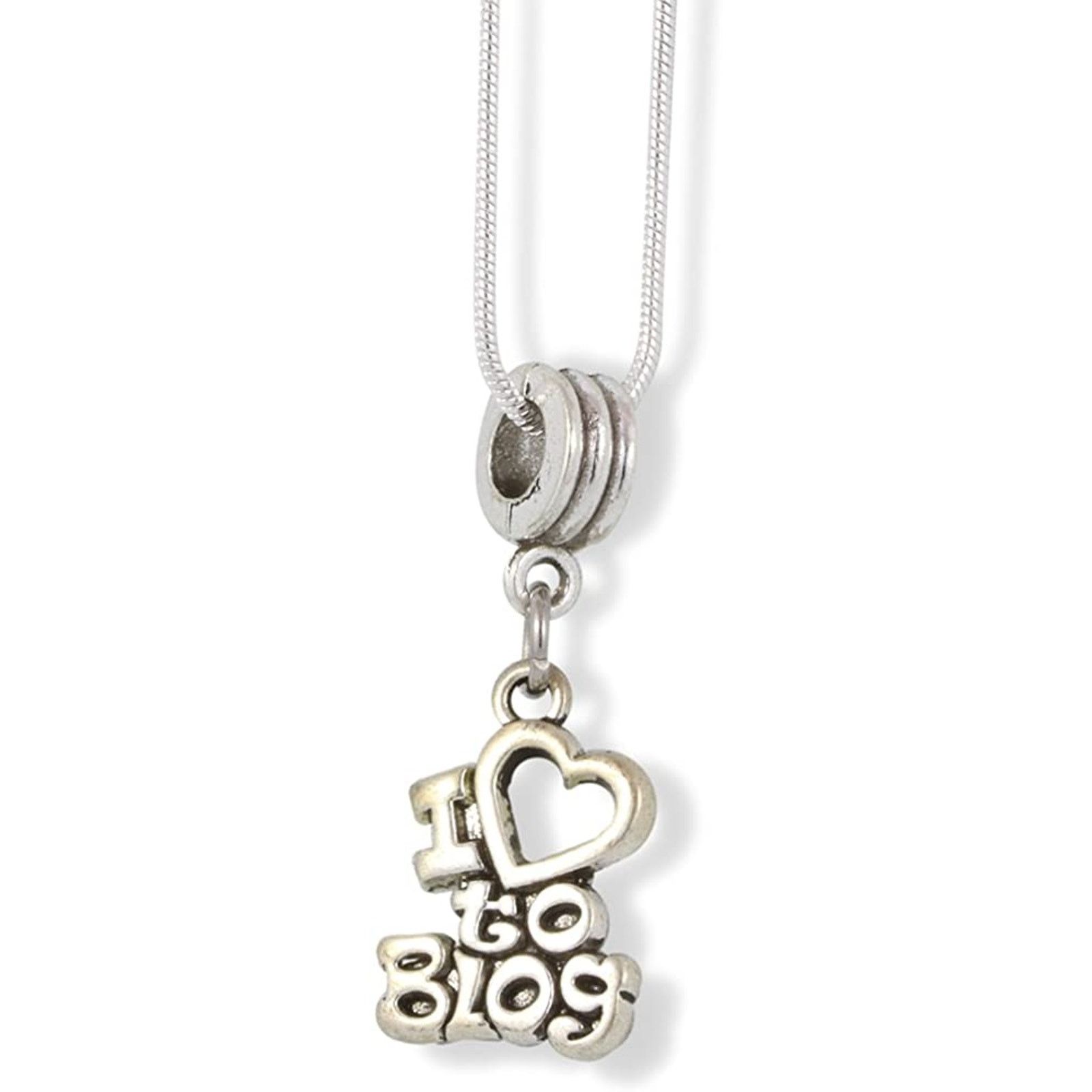 & Other Stories I Love to Blog Text Charm Snake Chain Necklace Size ONE SIZE - 1 Thumbnail
