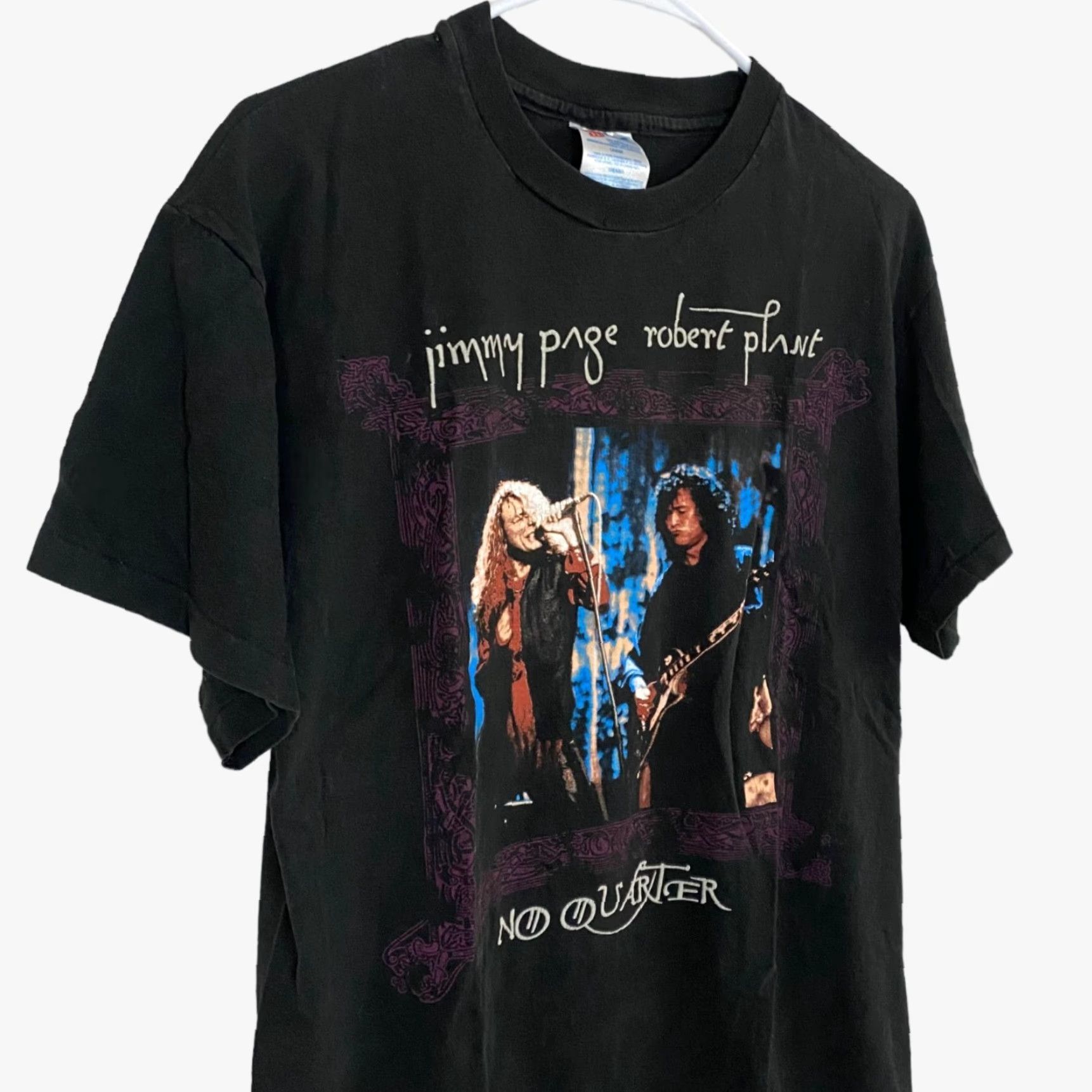 Vintage VINTAGE Jimmy Page Robert Plant No Quarter World Tour T Shirt Mens Large L Black 1995 90s Music Rock Tour Mens Tshirt Vintage Double-Sided Size US L / EU 52-54 / 3 - 5 Thumbnail