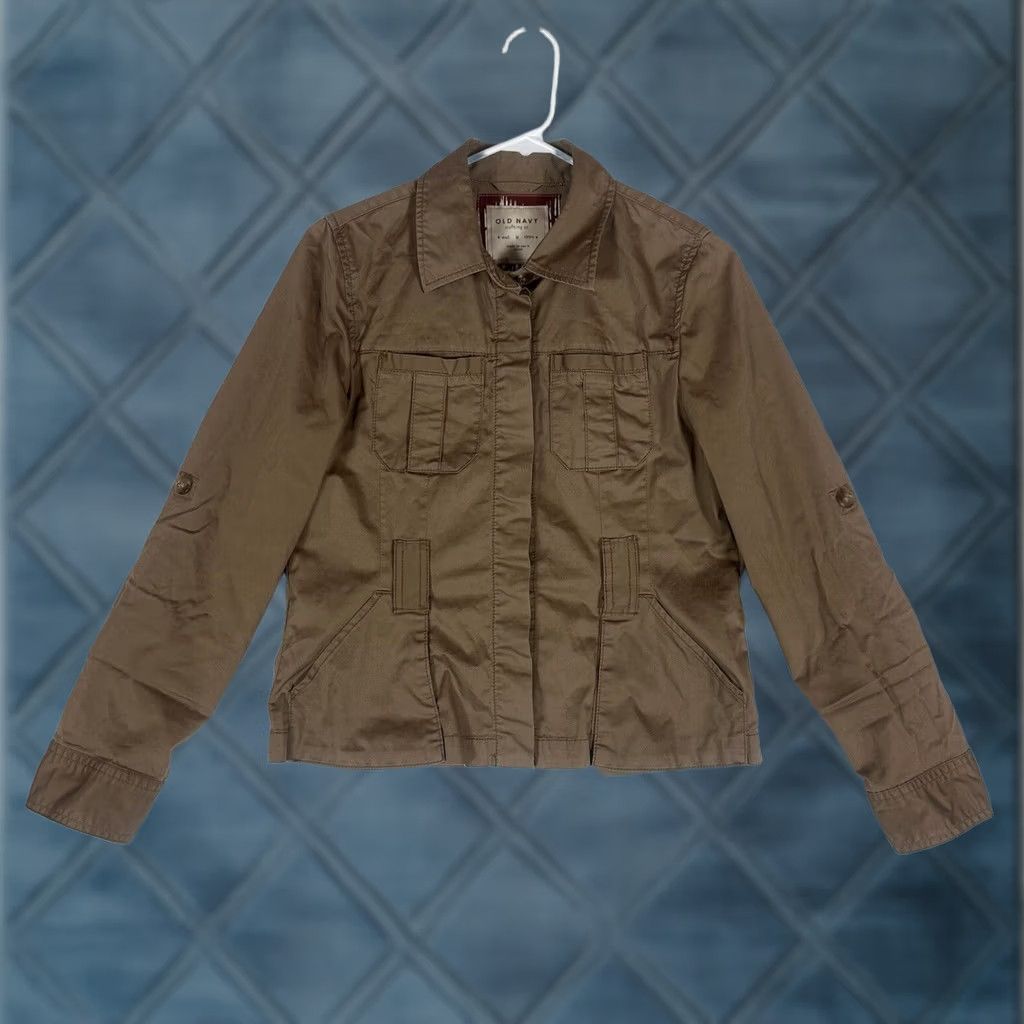 Old Navy Old Navy Jacket Womens M Tan Corduroy Long Sleeve Button Collared Casual Belted Size M / US 6-8 / IT 42-44 - 1 Thumbnail