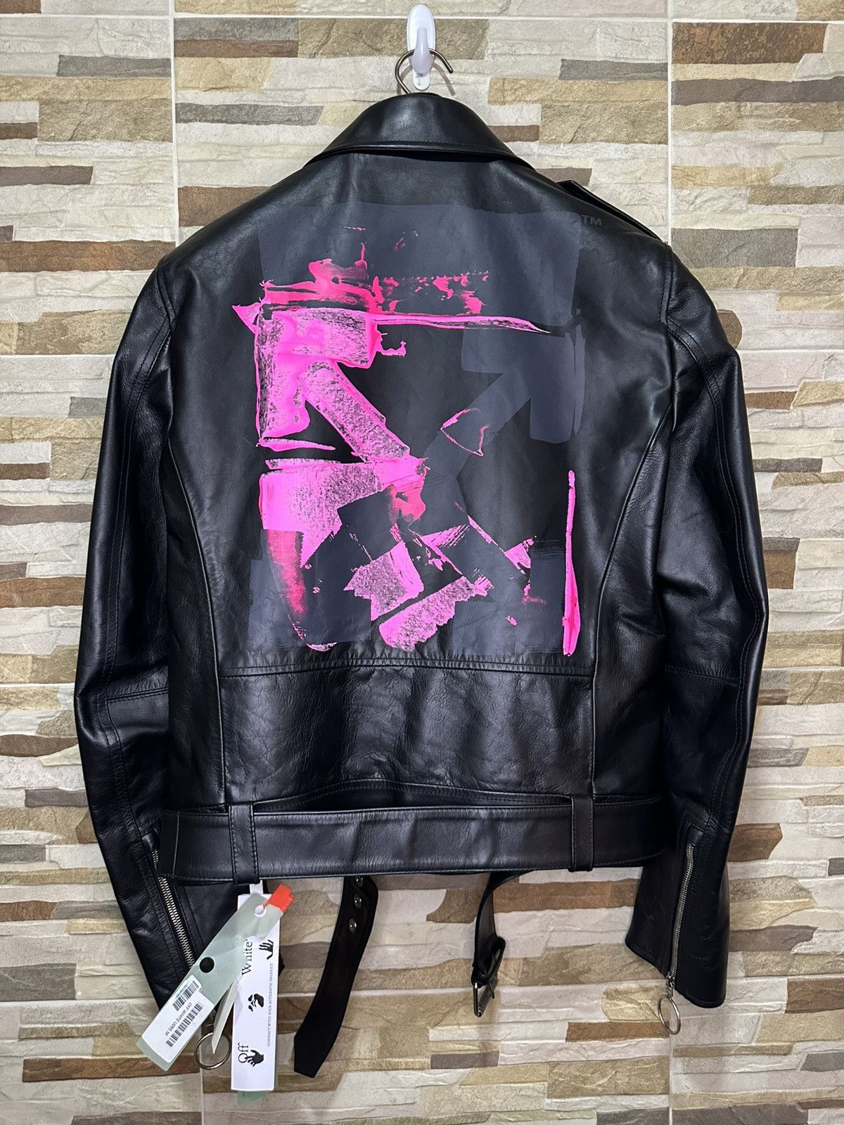 Off-White Off white Biker Leather Jacket X fuschia Size US M / EU 48-50 / 2 - 2 Thumbnail