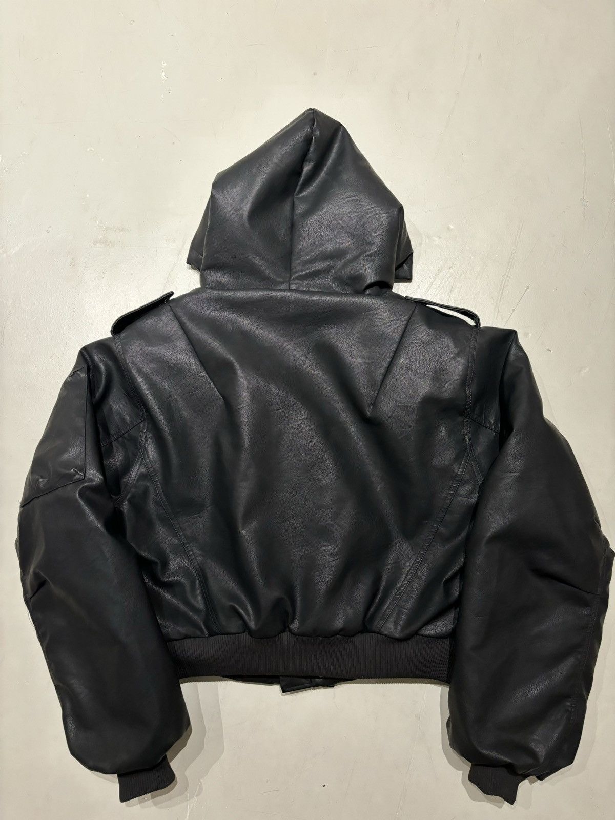 Entire Studios Entire Studios Leather Hooded Bomber Jacket