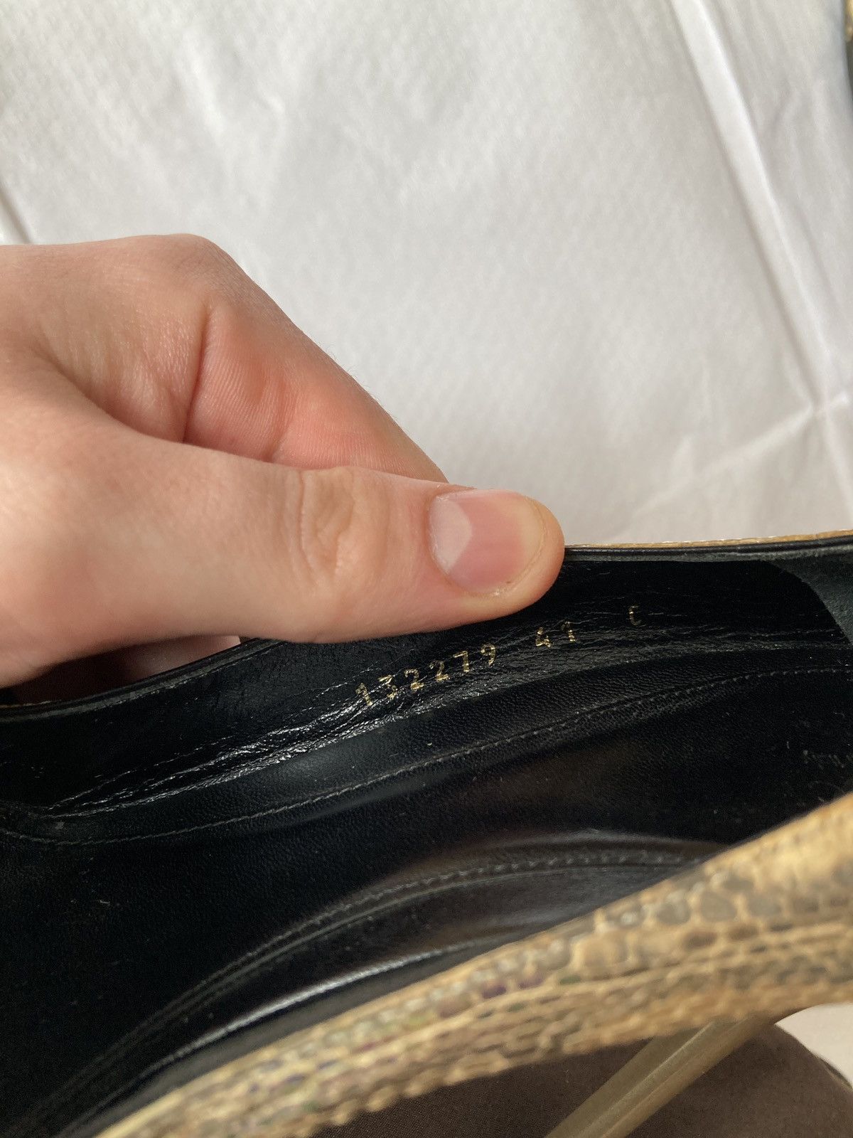 Gucci Gucci gold gold exotic leather Vintage Heels Size US 9.5 / IT 39.5 - 9 Thumbnail