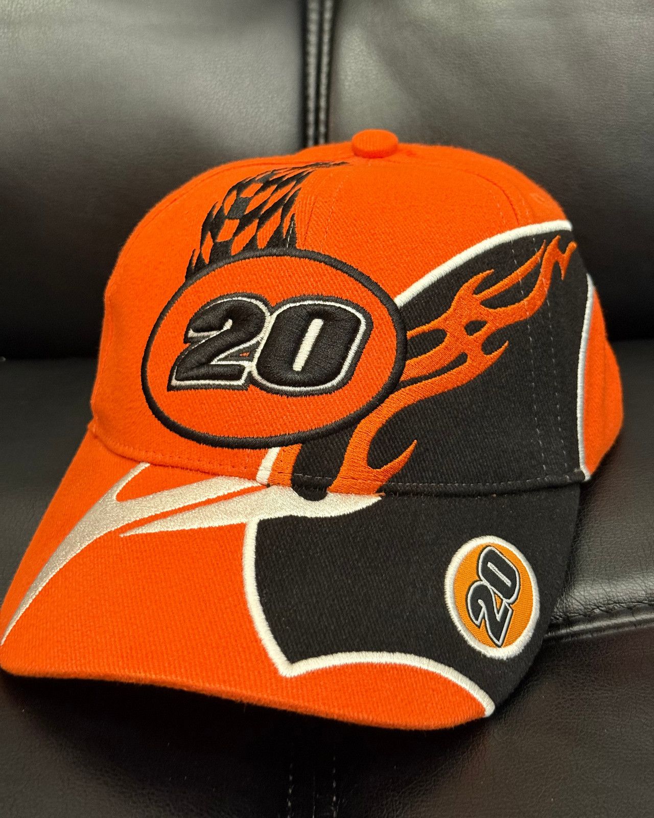 Vintage New - Vintage #20 Racing Orange Strap Back Cap Hat Size ONE SIZE - 4 Thumbnail