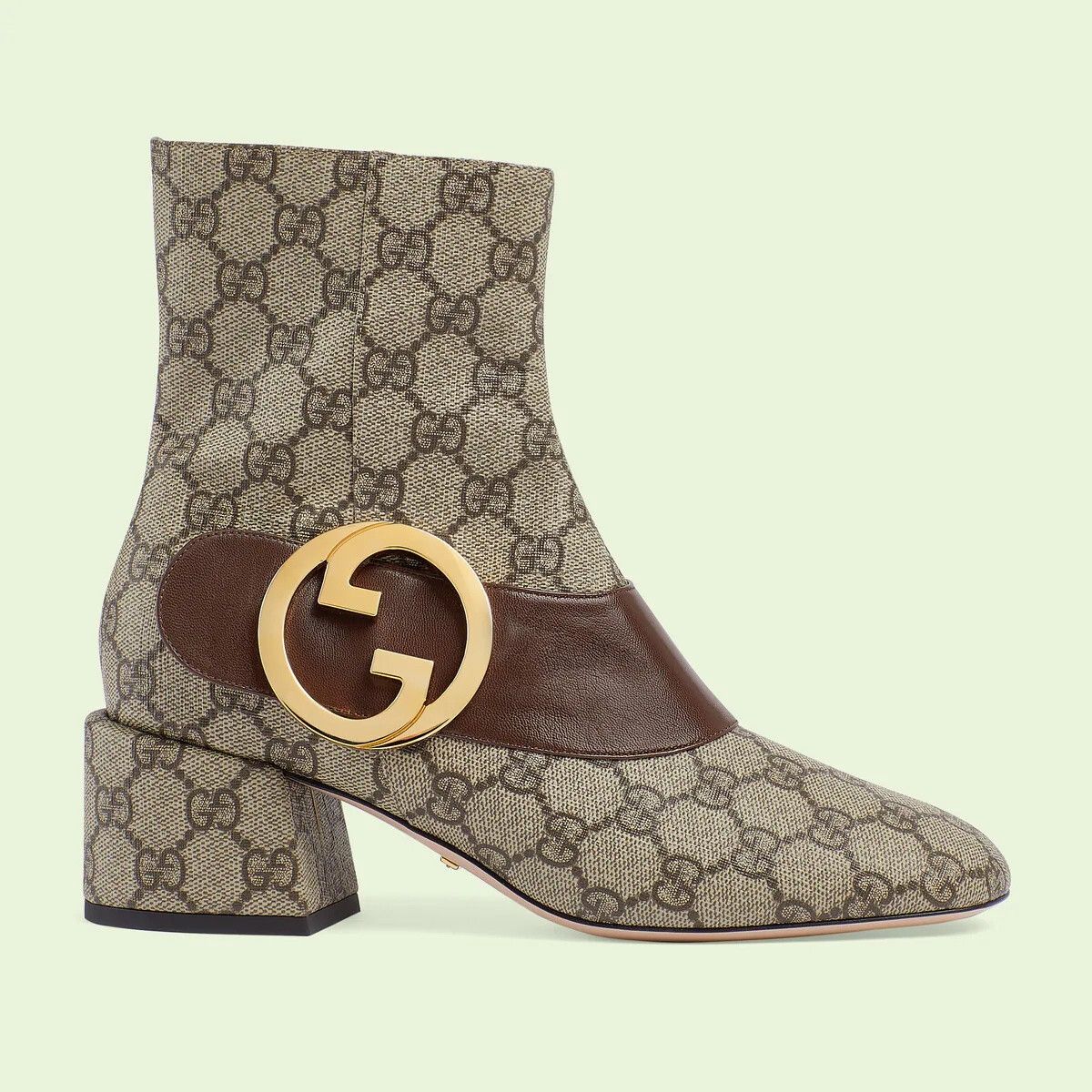 Gucci o1s1wg110225 Blondie Women's Ankle Boots in Beige & Brown Size US 4 / IT 34 - 1 Thumbnail