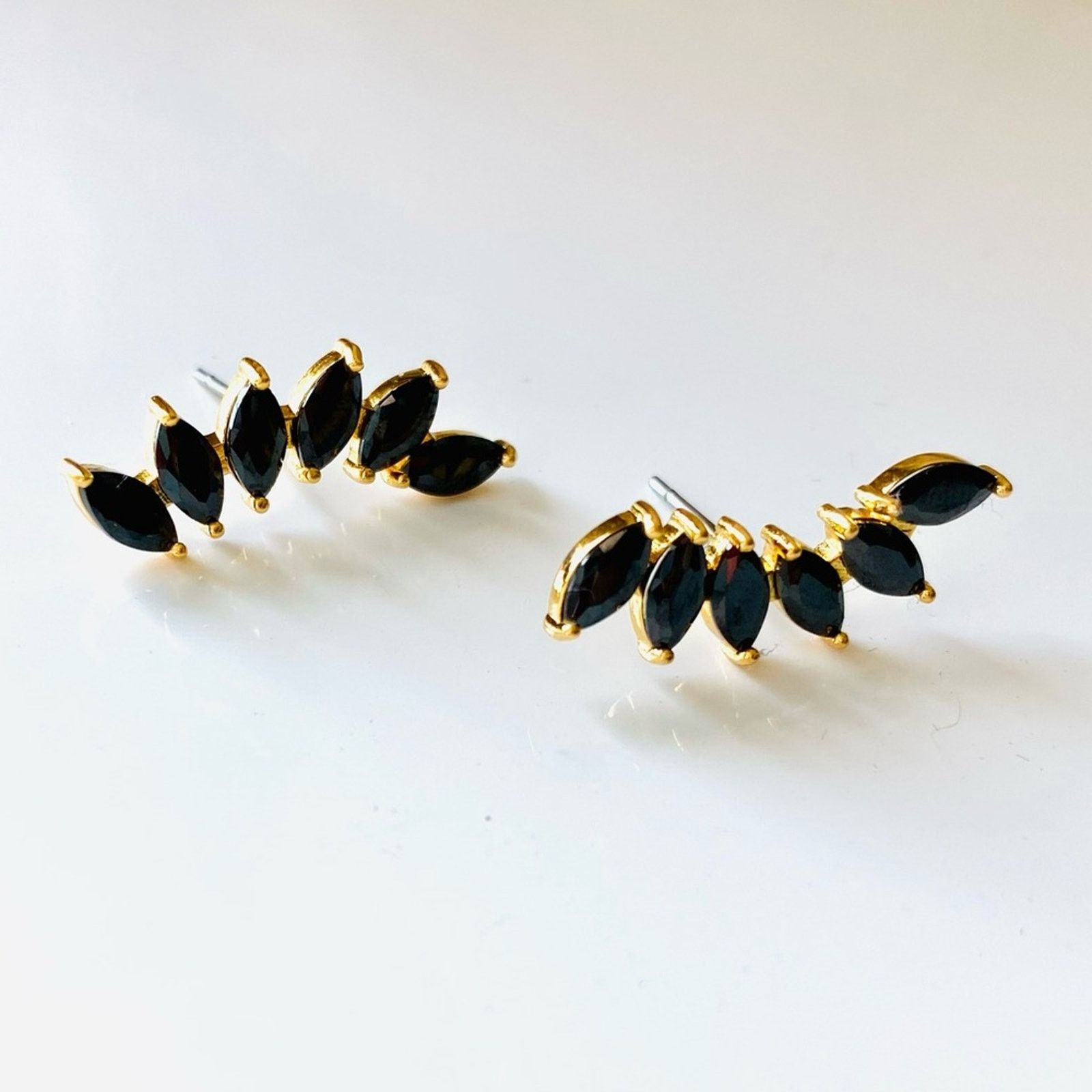 New Nordstrom Black Cz Crawler Studs Earrings Steel Jewelry, Women's