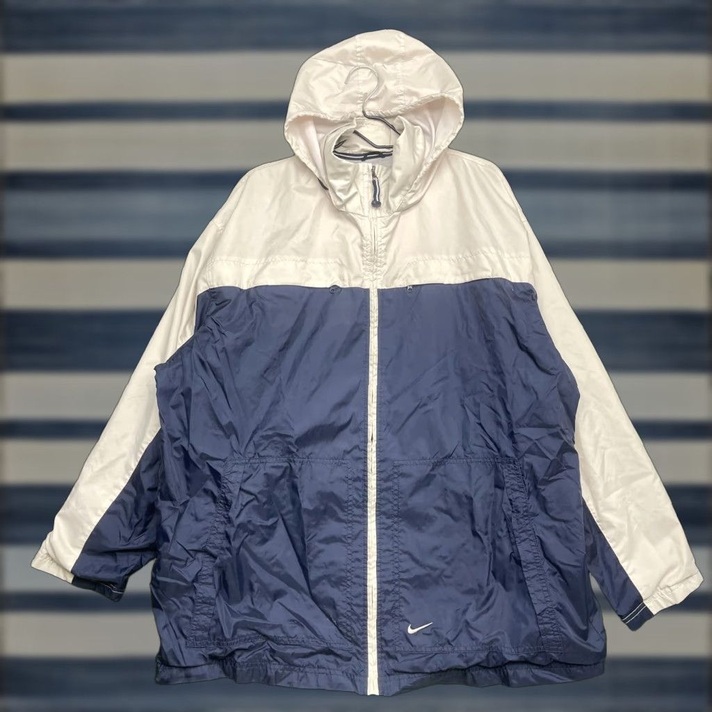 Nike Nike Jacket Mens XL Blue Colorblock Hooded Full Zip Windbreaker Swoosh Size US XL / EU 56 / 4 - 1 Thumbnail