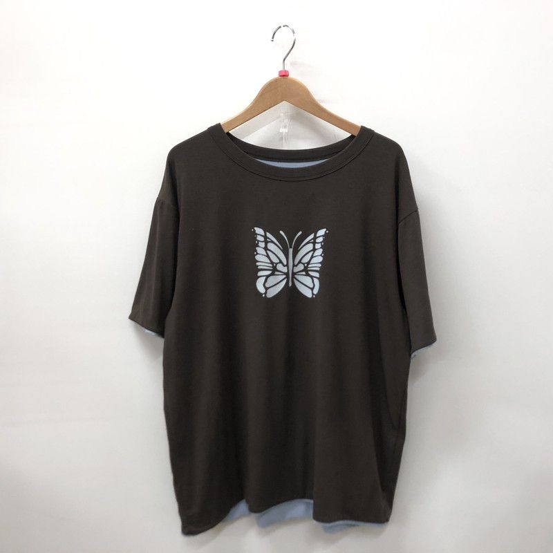 T-Shirt Reversible Tops Short Sleeve Logo Print Cotton Black