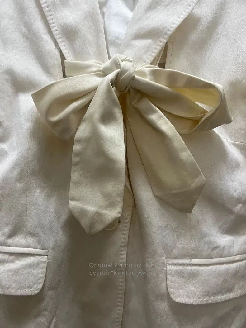 Dries Van Noten Casual Waist-Fitted Suit Jacket with Bow. Size US M / EU 48-50 / 2 - 2 Thumbnail