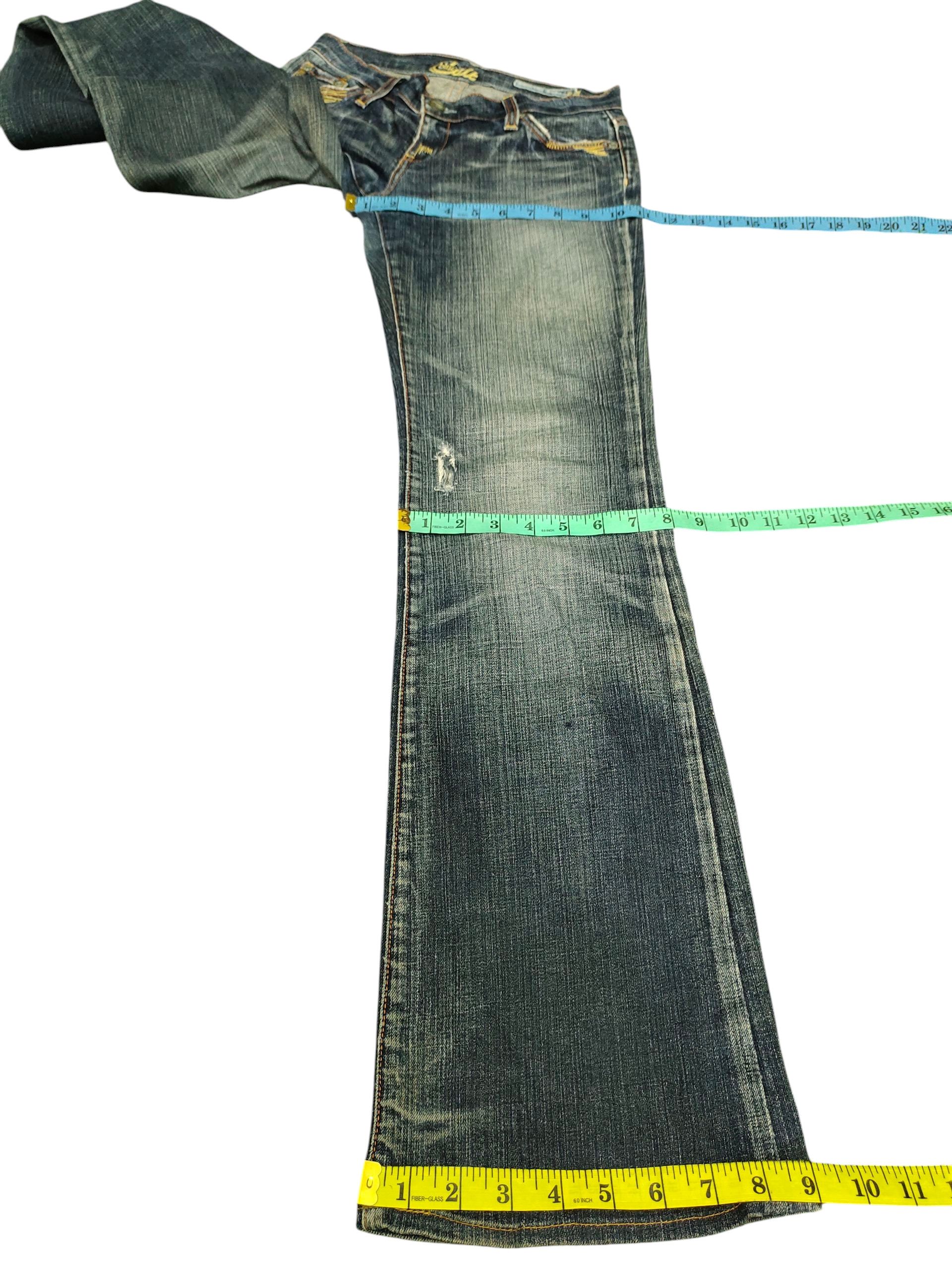 Hysteric Glamour Flare Jeans Blue Cult Clawmark Distress Bootcut Low Rise Y2k Size 26" / US 2 / IT 38 - 15 Thumbnail