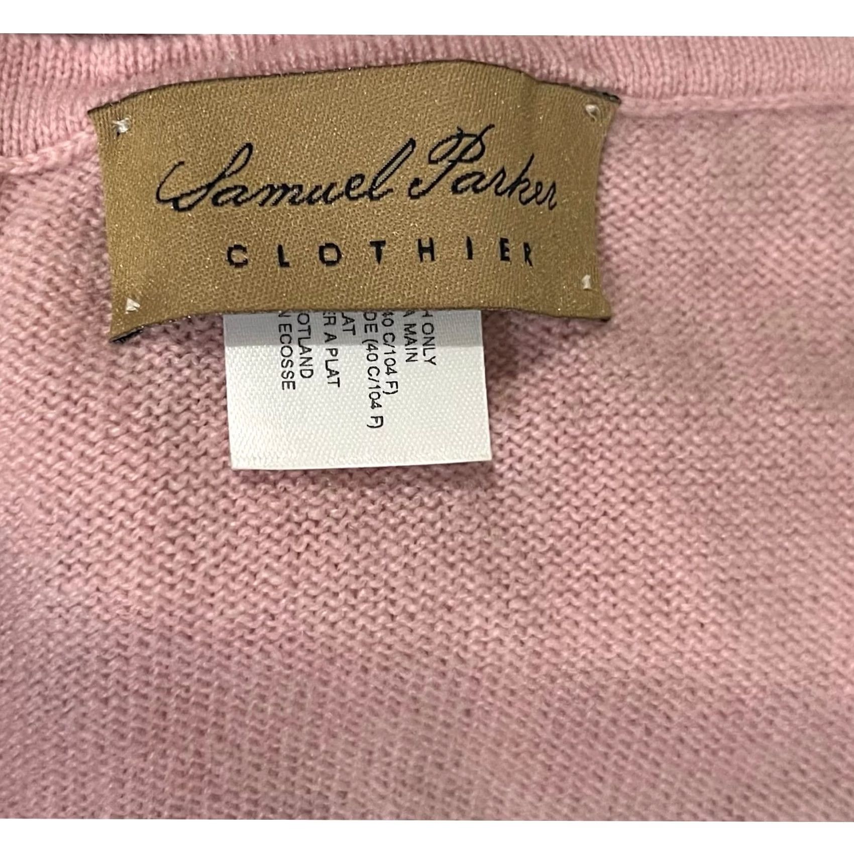 Parker Samuel Parker Clothier Scarf Gray Pink Cashmere 50x9 Made in Scotland Womens Rectangle Colorblock Preppy Classic UK Winter Fall Spring Size ONE SIZE - 7 Thumbnail