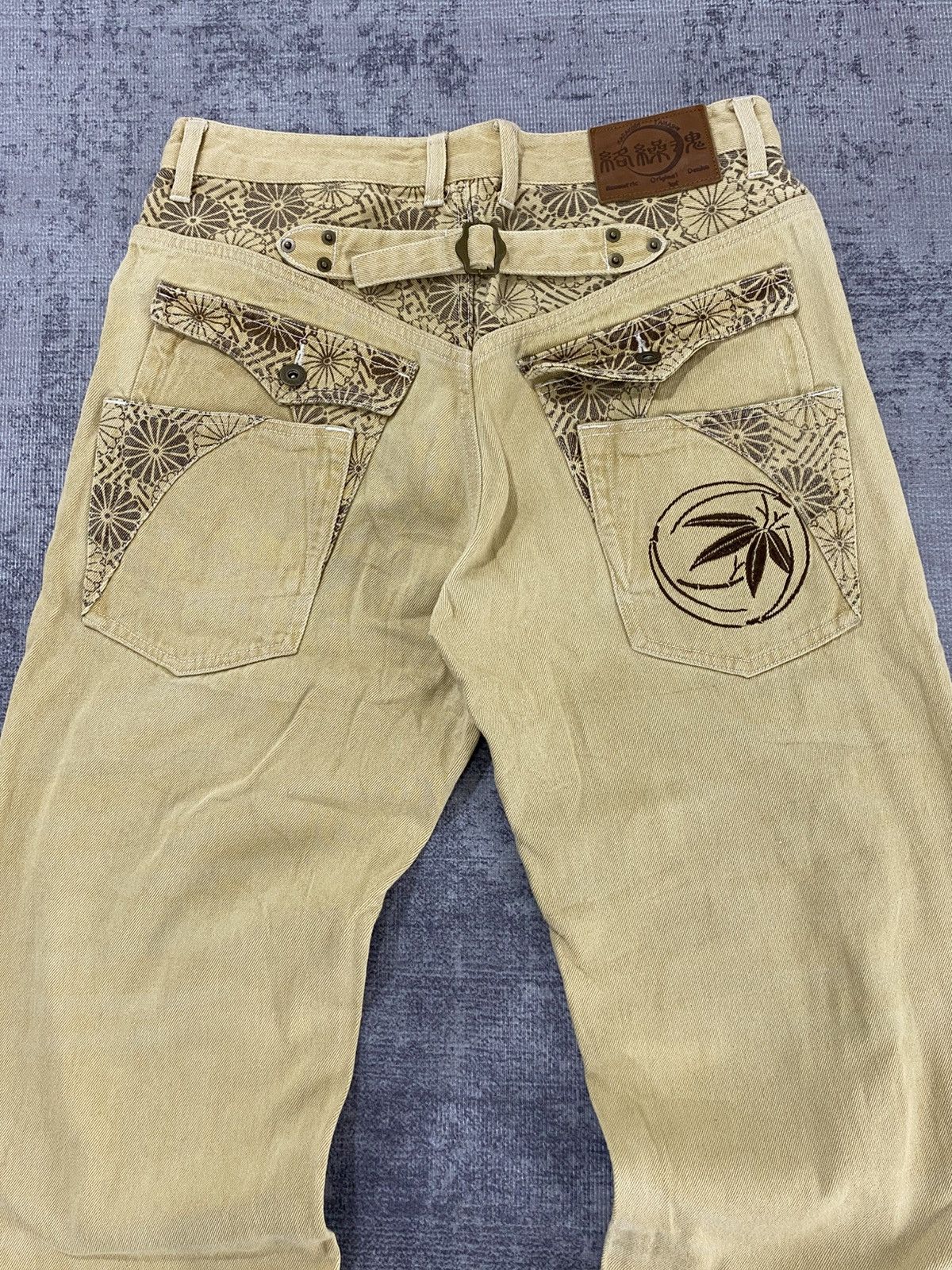Karakuri Tamashii buckle back karakuri paint & embroidery pant poem harajuku Size US 31 - 9 Thumbnail