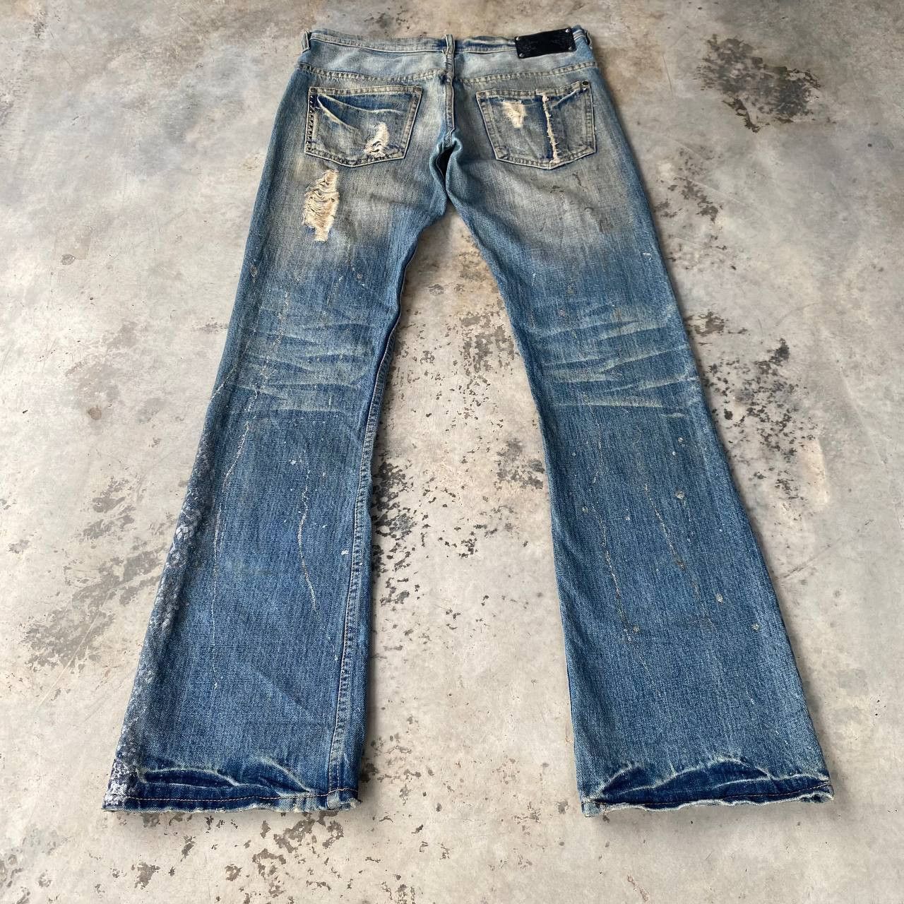 Japanese Brand FLARE Midas Japan "Gimmick" Distressed Grunge Cyber Punk Size US 29 - 13 Thumbnail