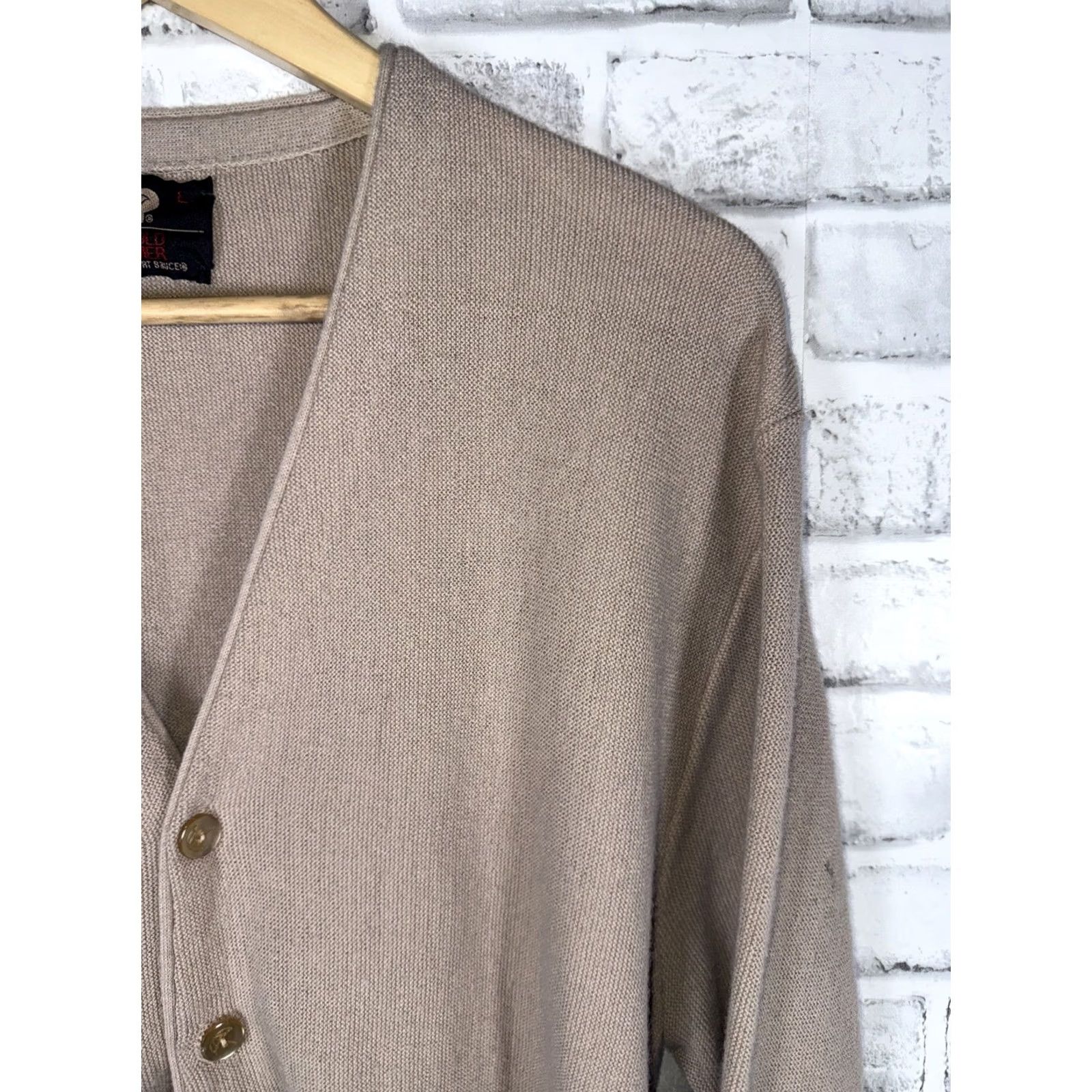 Vintage VINTAGE Arnold Palmer Robert Bruce Cardigan Beige Mens L Size US L / EU 52-54 / 3 - 3 Thumbnail