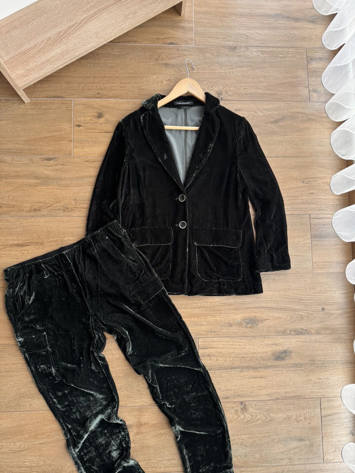 Luisa Cerano × Vintage Vintage Luisa Cerano Luxury Royal Green Velour Set Suit Size M / US 6-8 / IT 42-44 - 3 Thumbnail