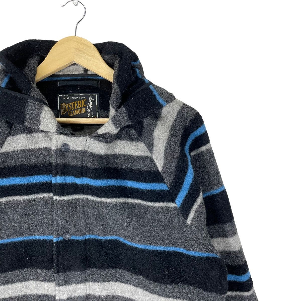 Hysteric Glamour 🔥HYSTERIC GLAMOUR HOODIE STRIPES LONG JACKET Size L / US 10 / IT 46 - 4 Thumbnail