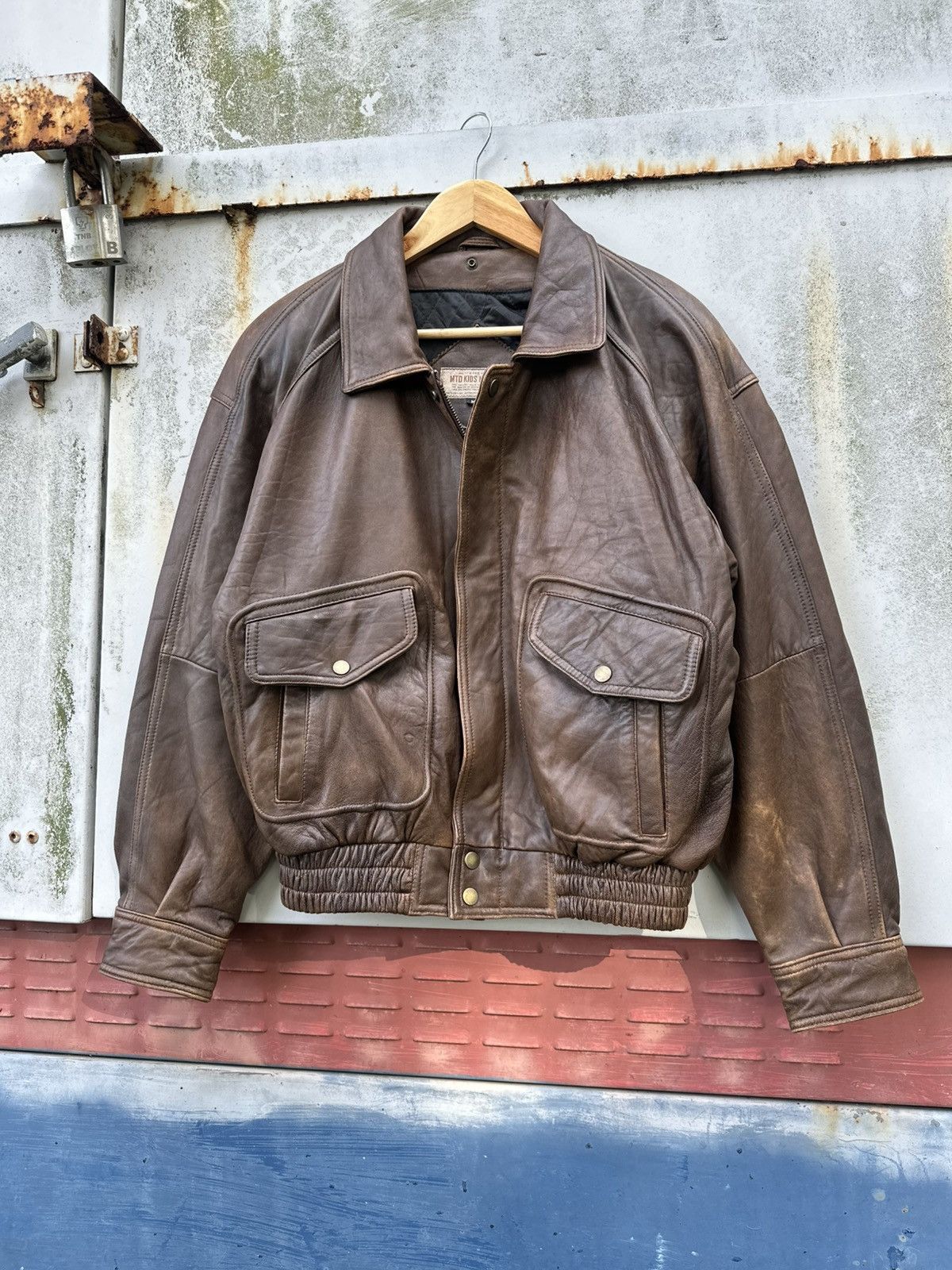 Vintage 🪖Vintage Aviator Leather Bomber Jacket Size US M / EU 48-50 / 2 - 6 Thumbnail