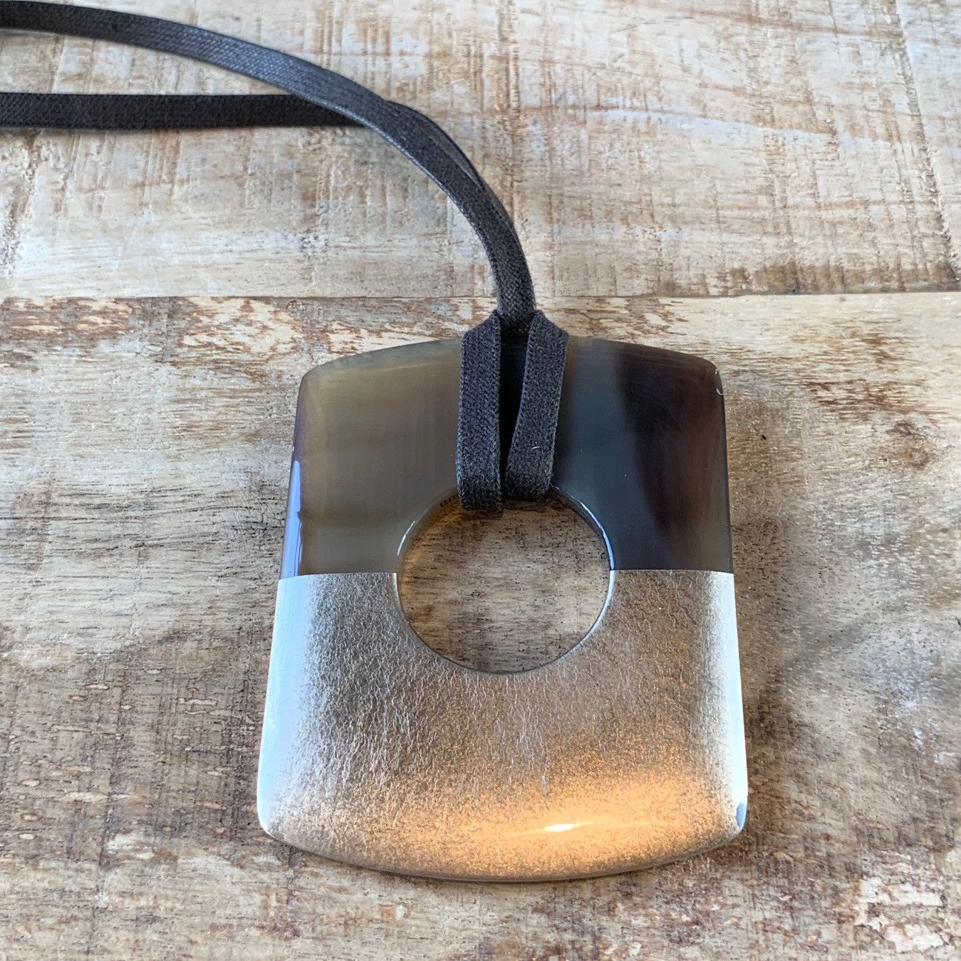 Hermes Hermès Dalva Horn Pendant Cord Necklace Size ONE SIZE - 4 Thumbnail