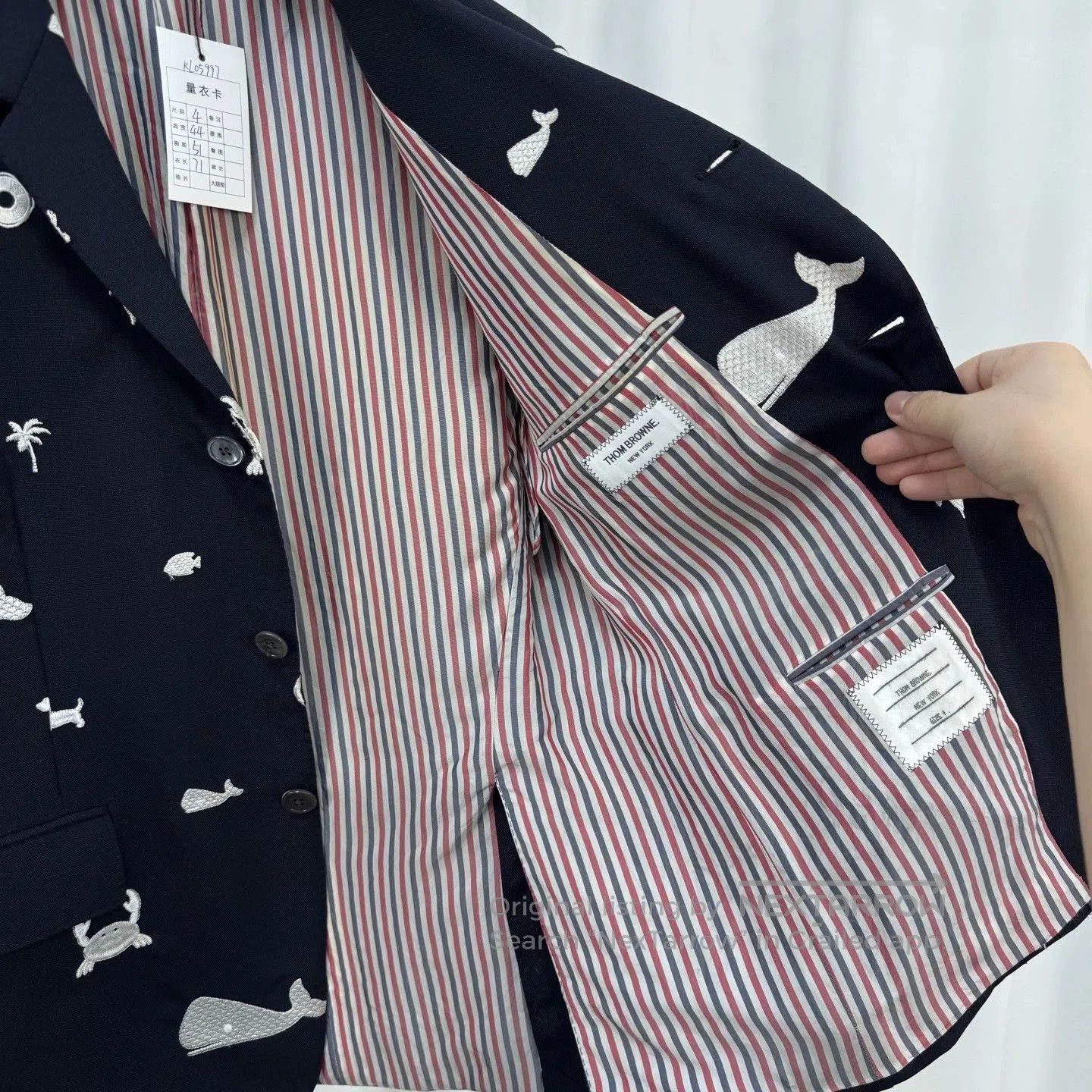 Thom Browne Whale Turtle Embroidered Suit Jacket. Size US M / EU 48-50 / 2 - 5 Thumbnail