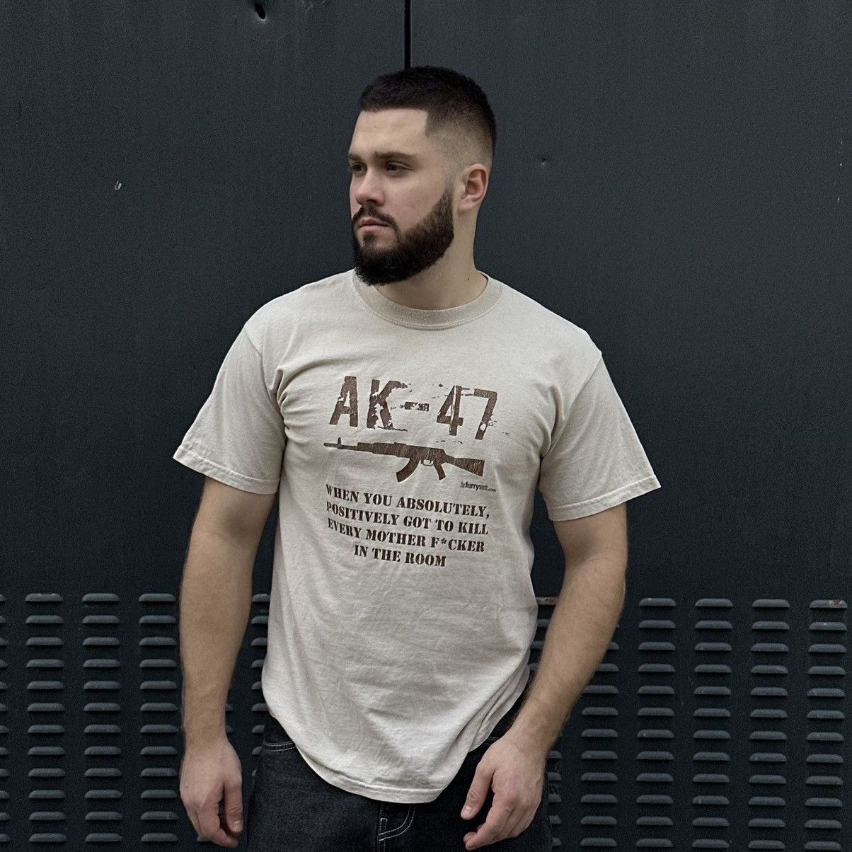 Japanese Brand × Vintage Vintage Japanese Style AK-47 T-shirts Big Logo Joke Humor Size US M / EU 48-50 / 2 - 1 Thumbnail