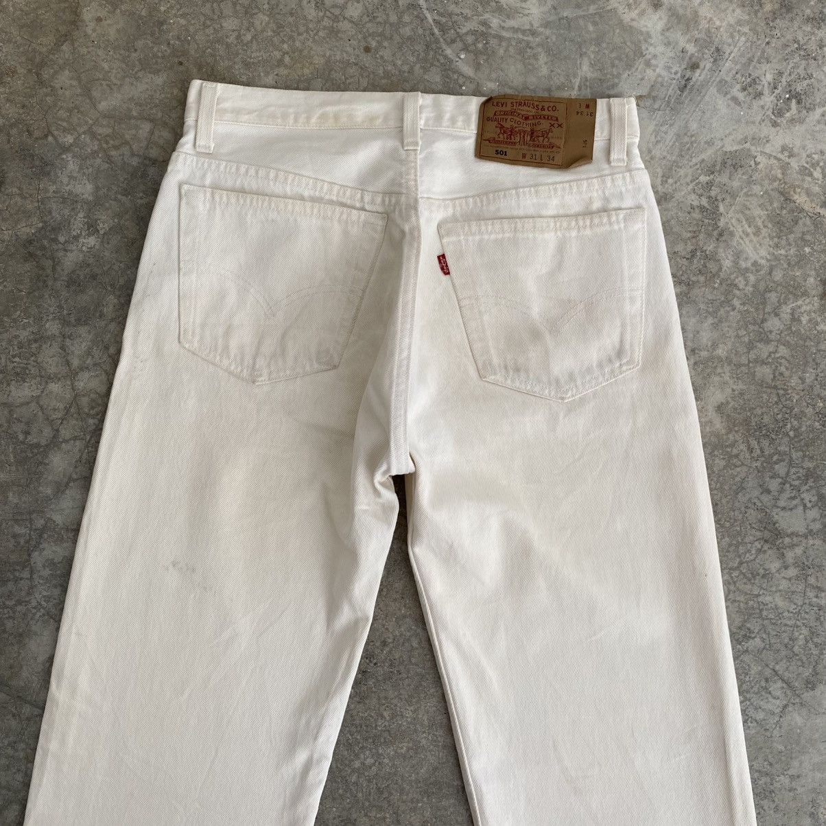 Levi's Size 30x31.5 Vintage 1994 Levis 501 White Denim Jeans Size US 30 / EU 46 - 12 Thumbnail