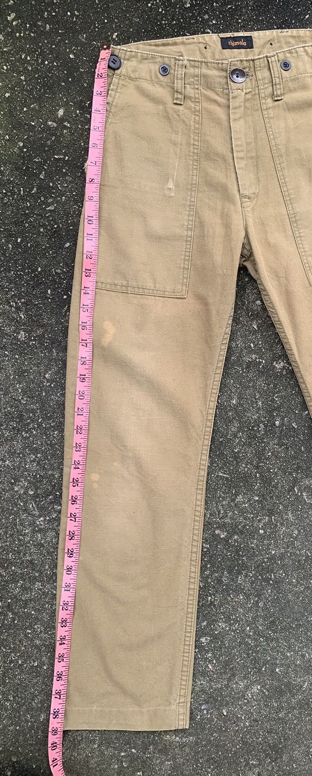 Chimala 🔥Distressed Chimala Fatigue Baker Buckle Back CANVAS Pants Size US 28 / EU 44 - 24 Thumbnail