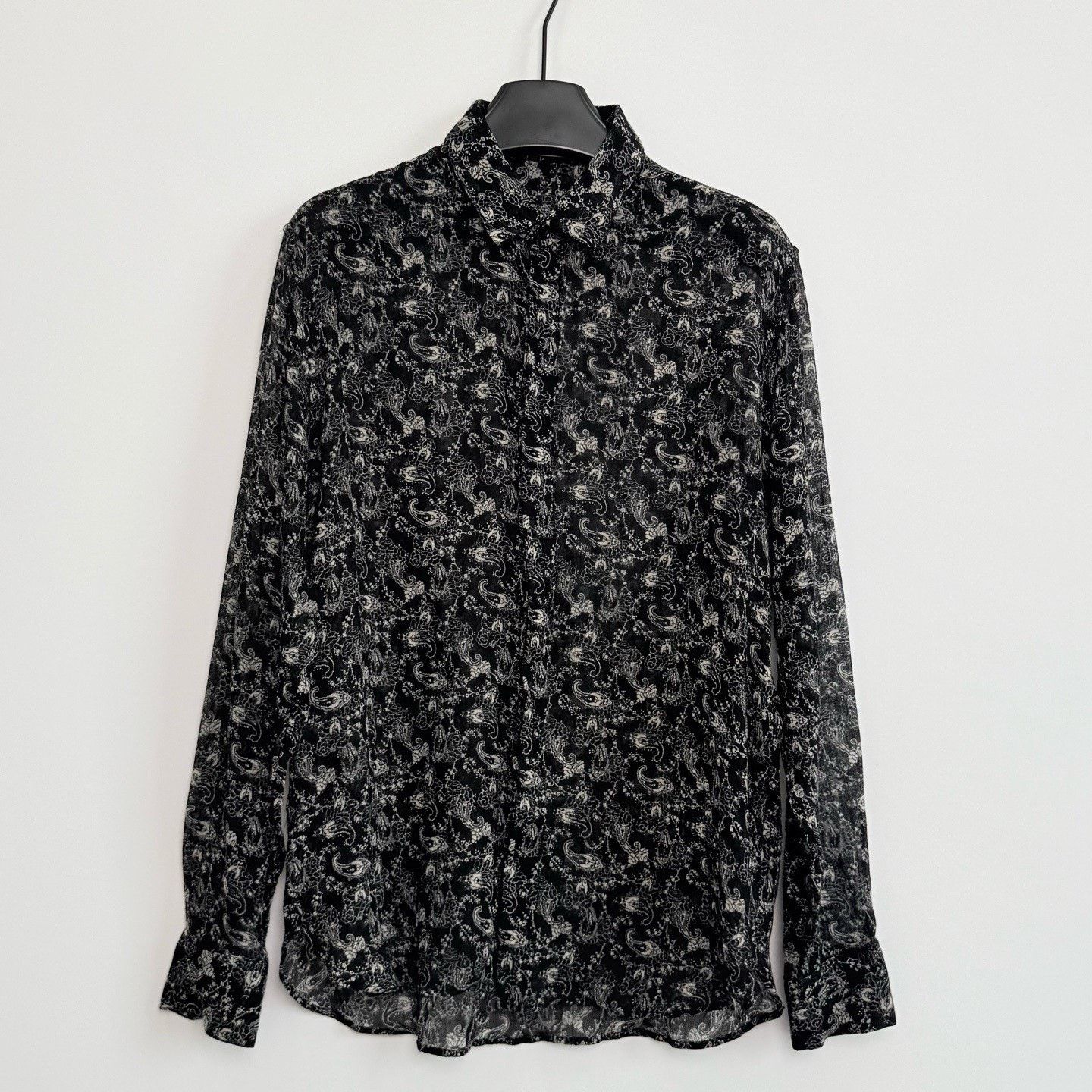 Saint Laurent Paris Saint Laurent 19SS Black White Wool Paisley Shirt Size US M / EU 48-50 / 2 - 1 Thumbnail