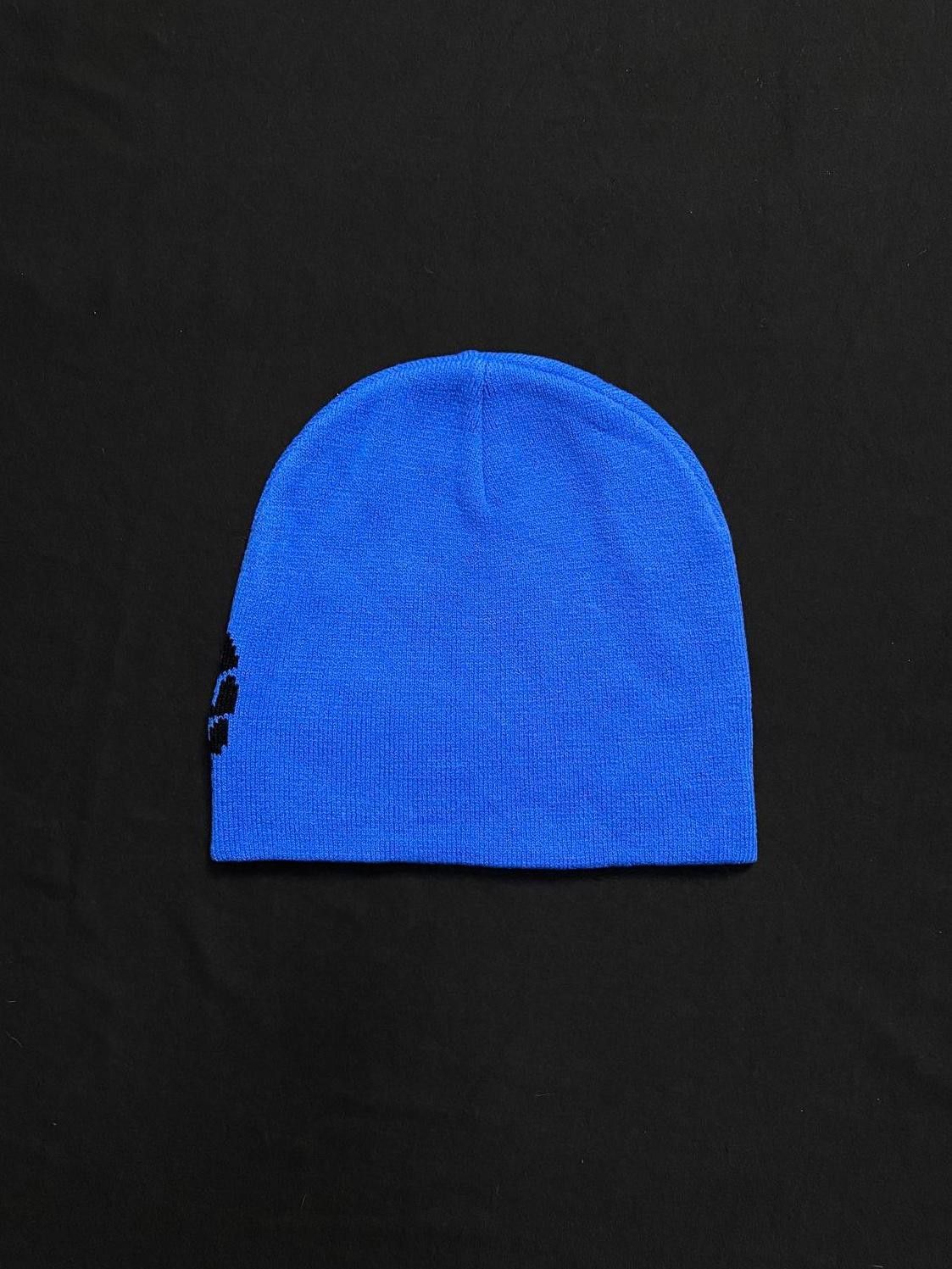 Japanese Brand Lost Intricacy Logo Full Circle Snake No Cuff Blue Beanie Size ONE SIZE - 5 Thumbnail