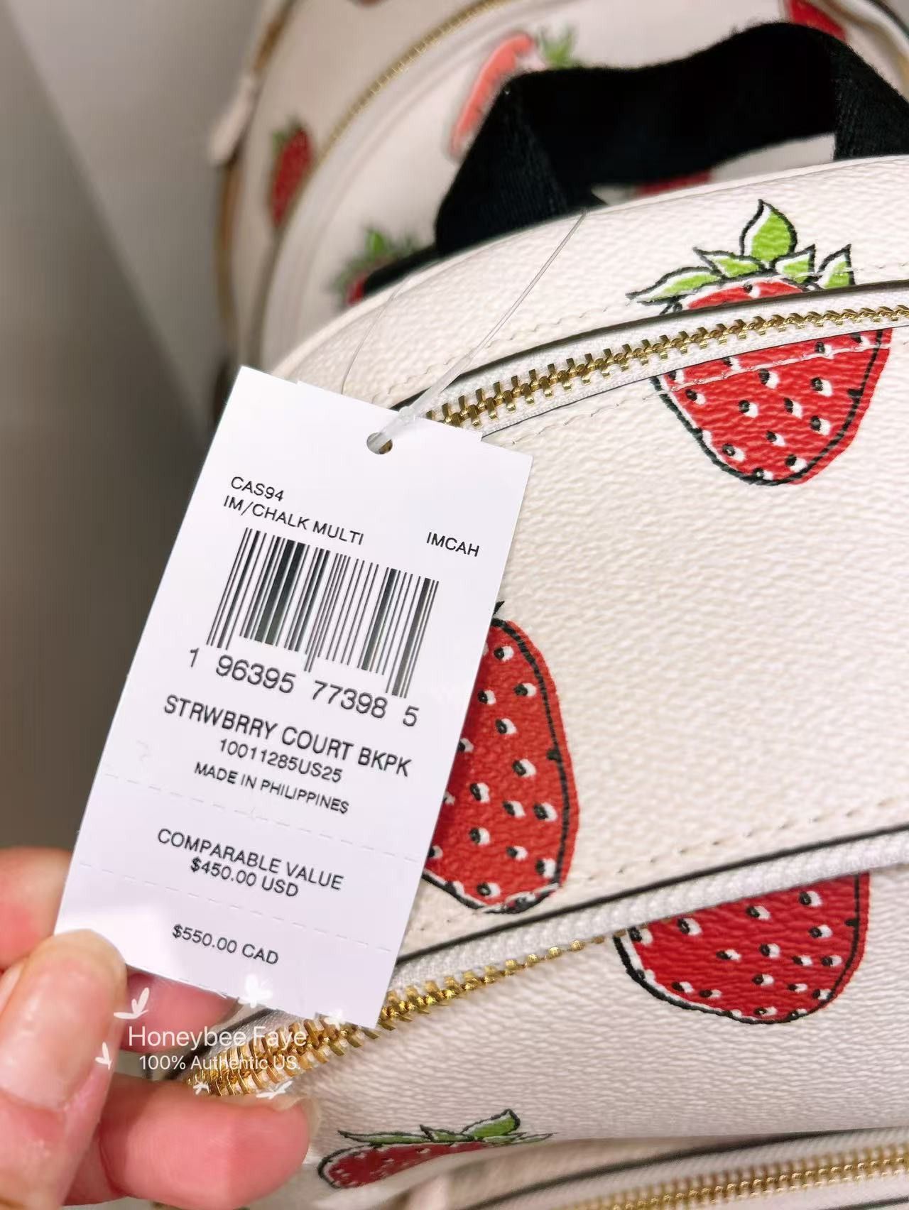 Coach Court Backpack With Strawberry Print CAS94 Size ONE SIZE - 5 Thumbnail