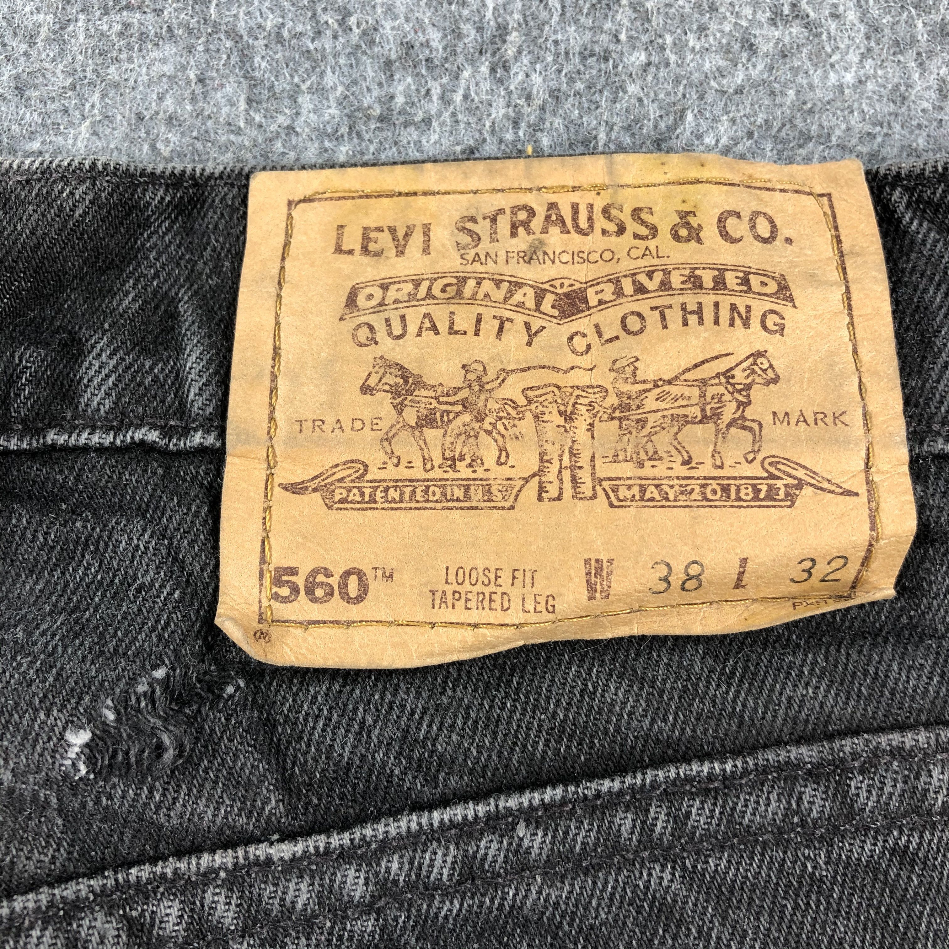 Levi's Vintage 90s Faded Black Levis 560 Jeans-J2408 Size US 37 - 5 Thumbnail
