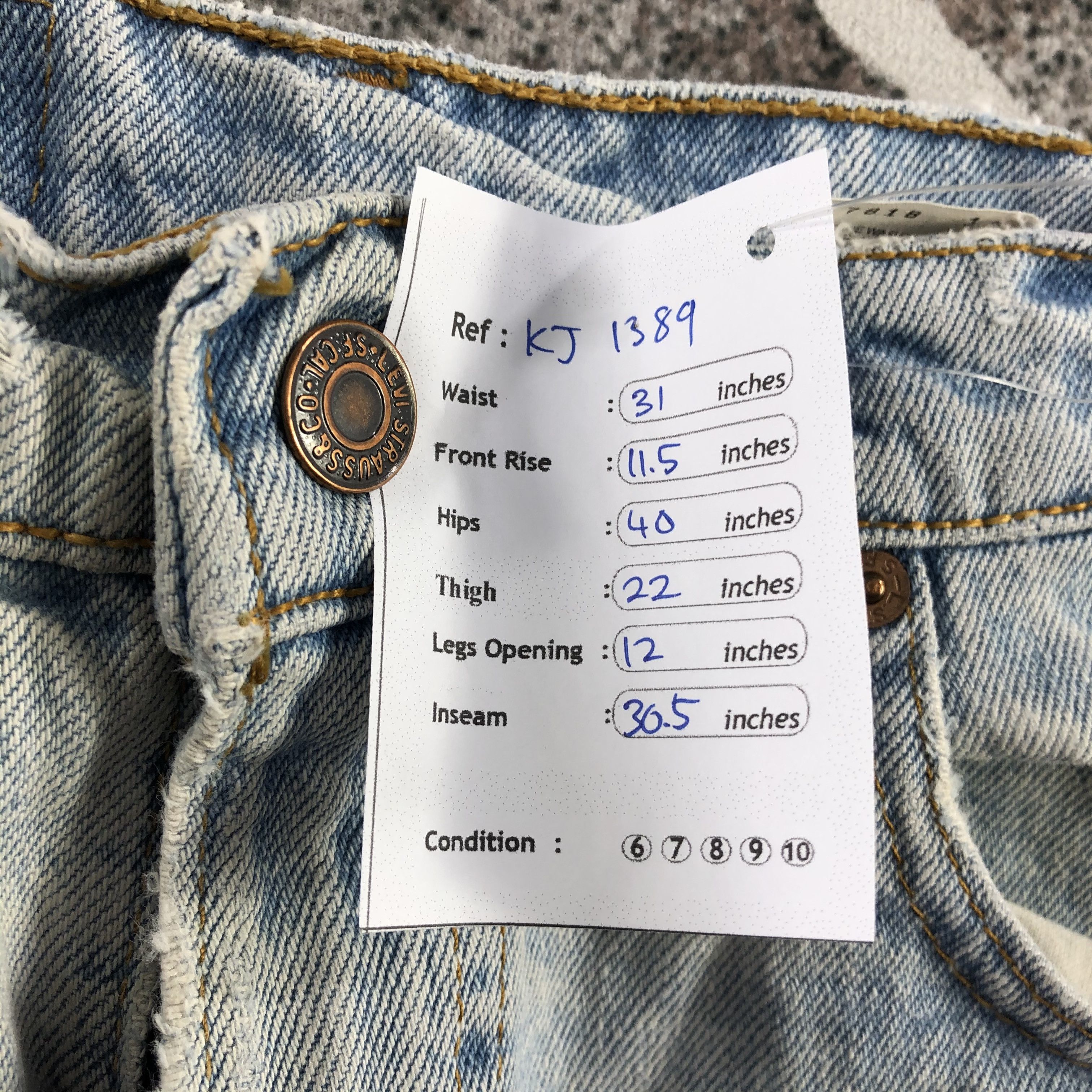 Levi's Vintage 90s Levi's 550 Jeans Lightwash Denim KJ1389 Size US 31 - 15 Thumbnail