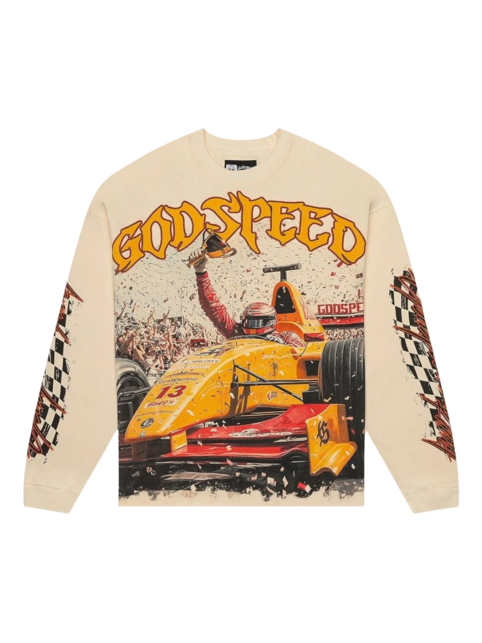 Godspeed Godspeed 'F1 Finishline' LS Bone Tee Size US XL / EU 56 / 4 - 1 Thumbnail