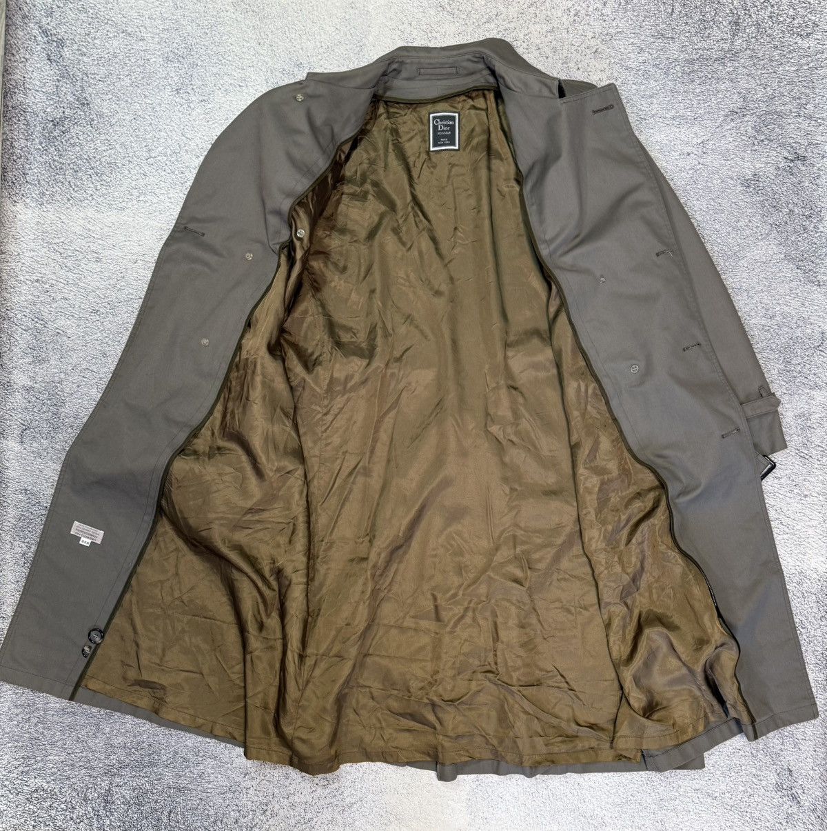Christian Dior Monsieur Vintage Christian Dior Trench Coat Belted 44R Men Gray Taupe Size US L / EU 52-54 / 3 - 3 Thumbnail