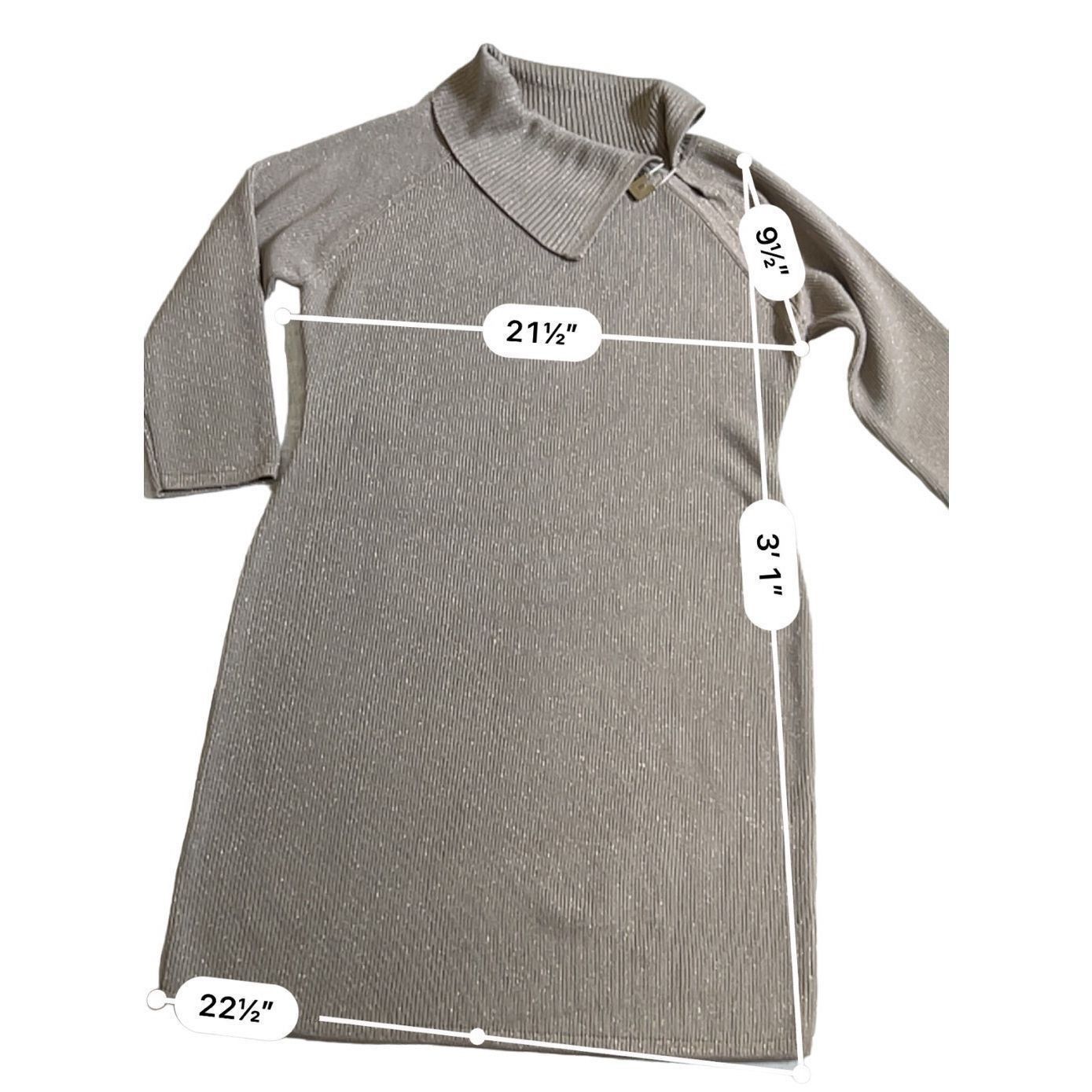 Calvin Klein Women's Calvin Klein Gold beige sweater Dress Size L Size L / US 10 / IT 46 - 3 Thumbnail