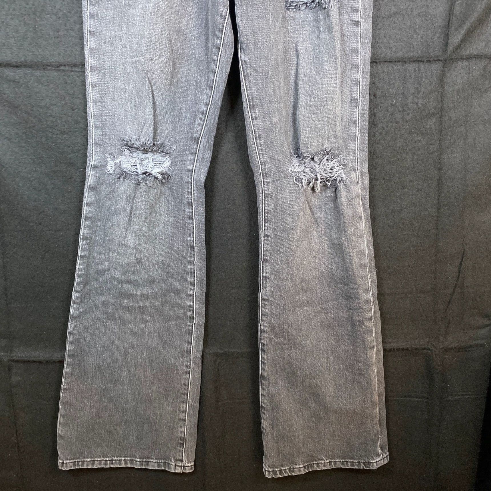 Bdg BDG Womens Jeans Black Denim High Rise Flare Distressed 25 Regular 5-Pocket Design Cotton 100% Stretch Size 42" / US 20 - 3 Thumbnail