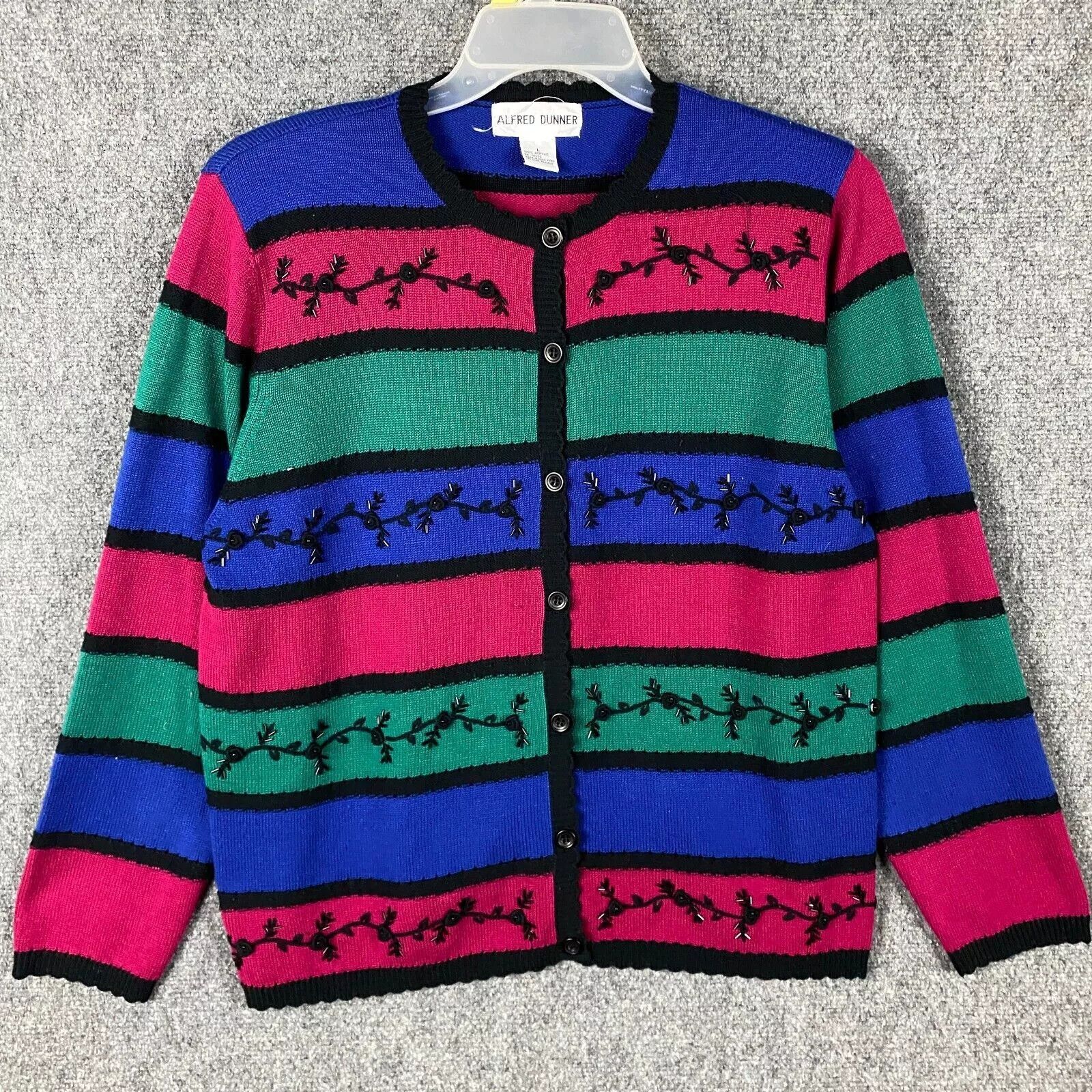Other Alfred Dunner Cardigan Women's Large Sweater 100% Acrylic L Size L / US 10 / IT 46 - 1 Thumbnail