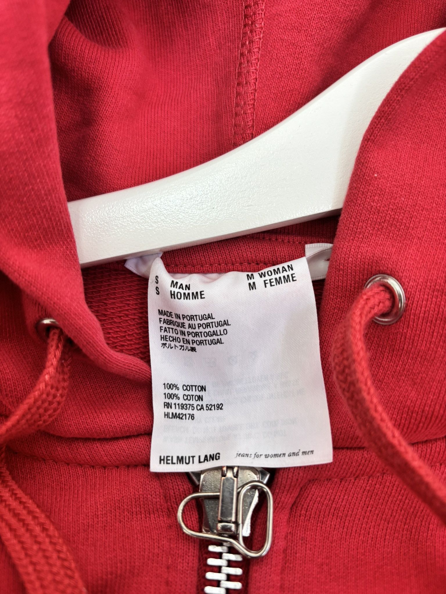 Helmut Lang RED HELMUT LANG ZIP UP HOODIE SWEATER SIZE S Size US S / EU 44-46 / 1 - 6 Thumbnail