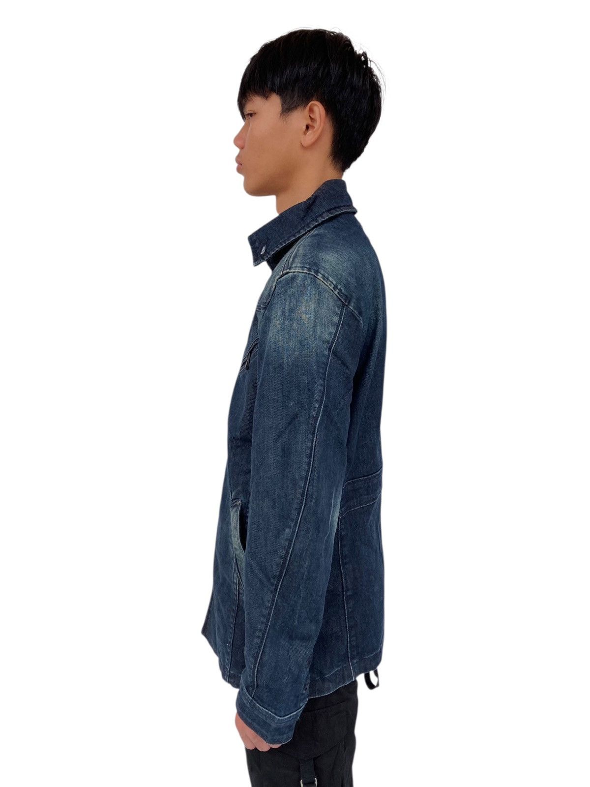 Isamu Katayama Backlash 2000s Hideway Nicole - Asymetrical Button Denim Jacket Size US M / EU 48-50 / 2 - 3 Thumbnail