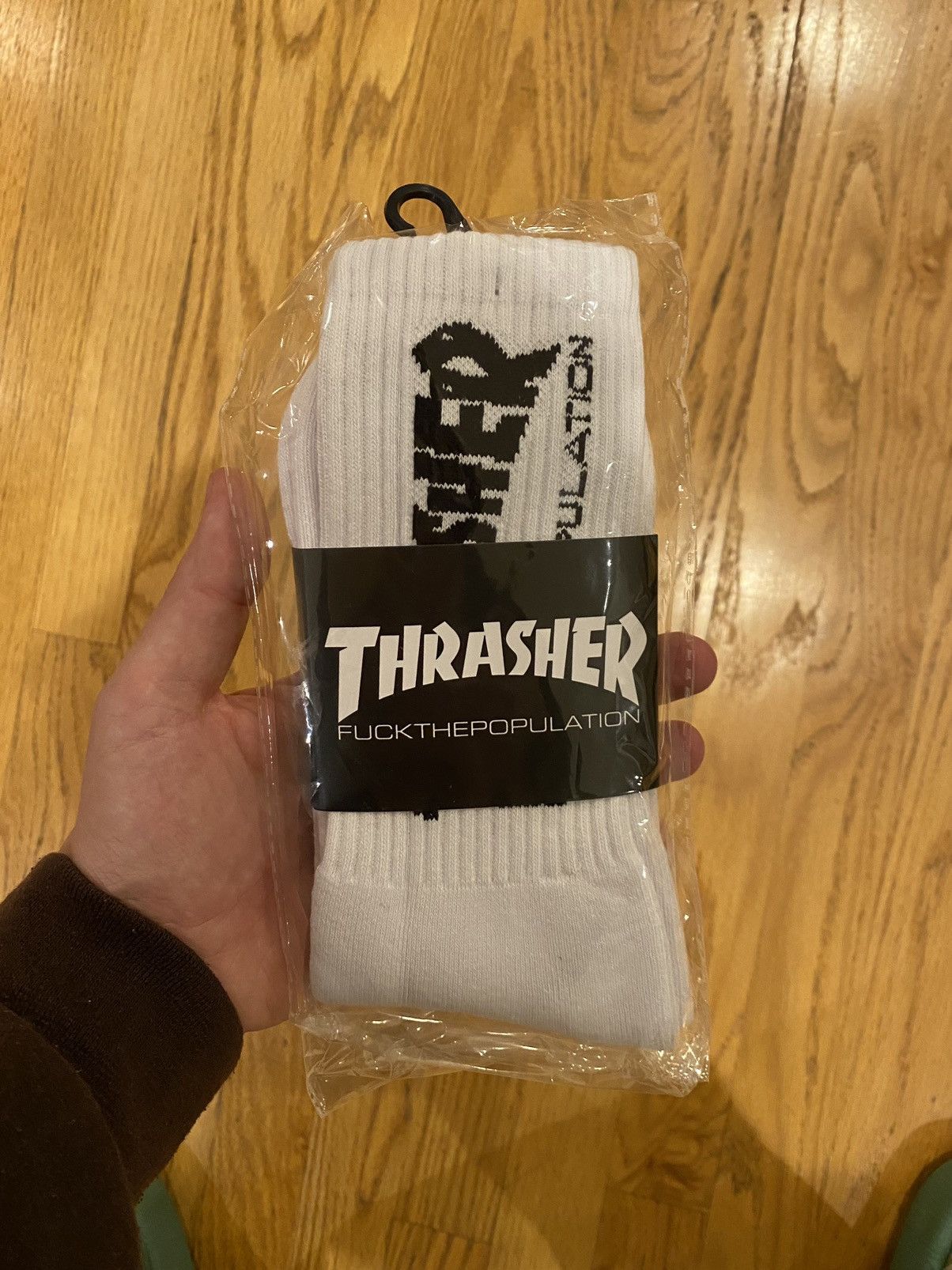 Fuck The Population × Thrasher FTP Thrasher Socks White Size ONE SIZE - 3 Thumbnail