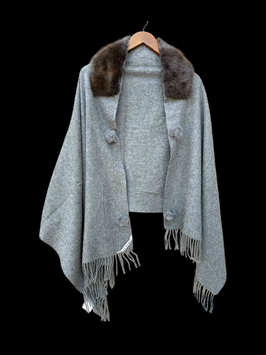 Acne Studios Acne Studios Fur Collar Wool Cape Poncho Size XL / US 12-14 / IT 48-50 - 2 Thumbnail