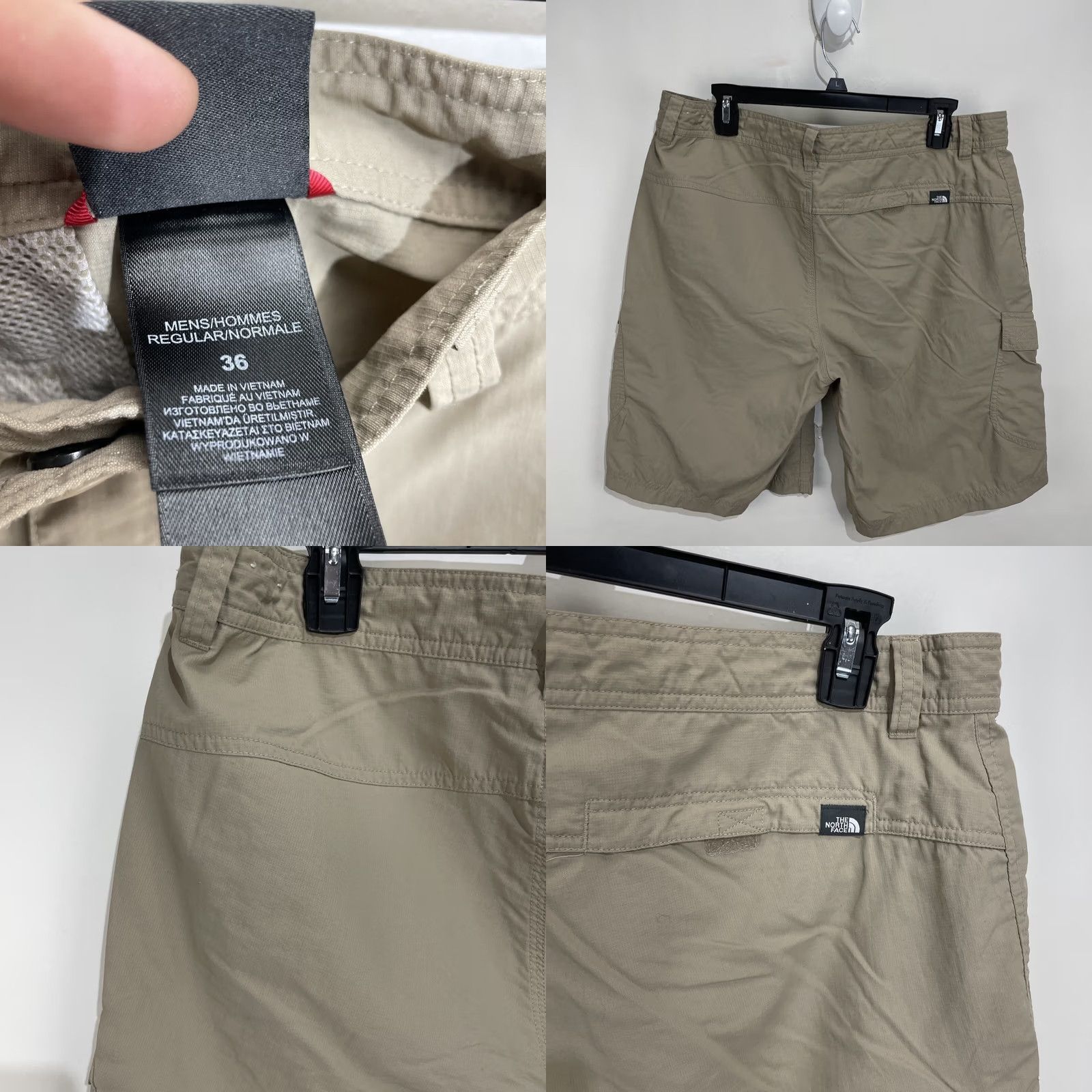 The North Face The North Face 36 Nylon Cargo Shorts Tan Outdoor Hiking Fishing Camping Men's Regular 10in Inseam Zip Pockets Breathable Solid Beige Size US 36 / EU 52 - 8 Thumbnail