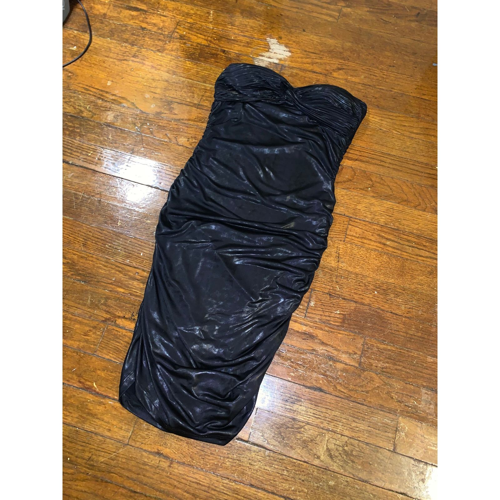 Other × Vintage Y2K Sisly Black Ruched Strapless Bodycon Dress Womens Medium Size M / US 6-8 / IT 42-44 - 4 Thumbnail