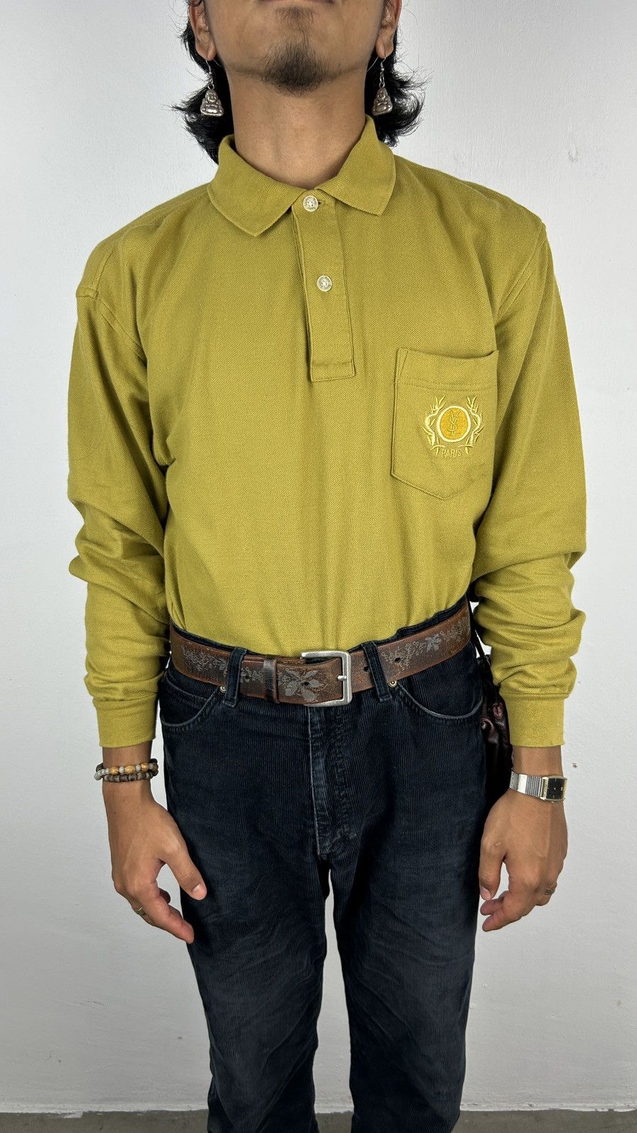 Vintage × Yves Saint Laurent Vintage 1990s Yves Saint Laurent Polo Longsleeve Size US M / EU 48-50 / 2 - 2 Thumbnail