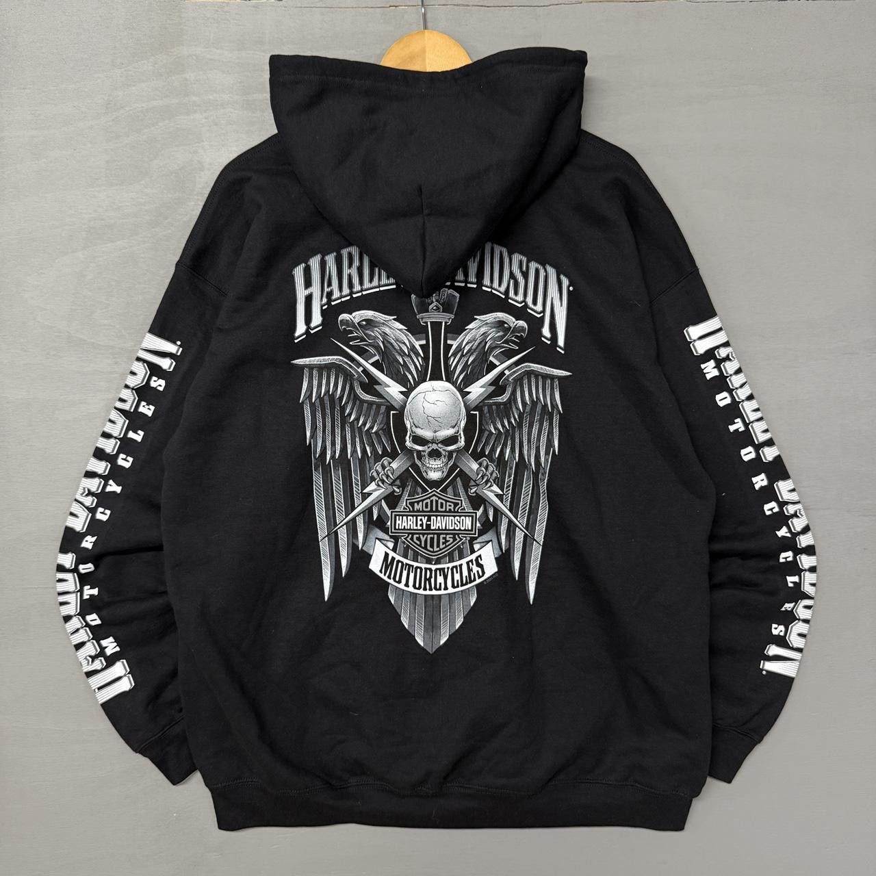 Harley Davidson Harley Davidson Skull and Wings Zip Up Black Hoodie XL Size US XL / EU 56 / 4 - 1 Thumbnail