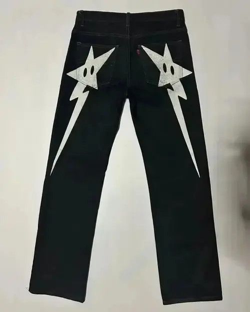 VIBE Streetwear Y2k Stars Print Baggy Jeans Size US 32 / EU 48 - 8 Thumbnail