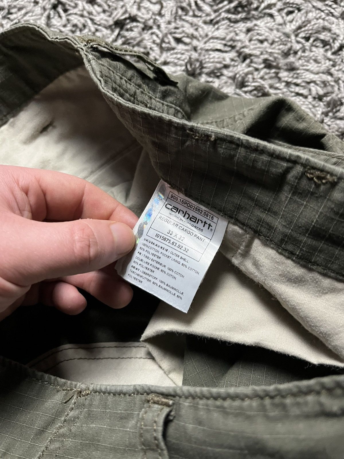 Carhartt Wip Carhartt WIP Regular Cargo Pants Olive Ripstop 33x32 Size US 33 - 7 Thumbnail